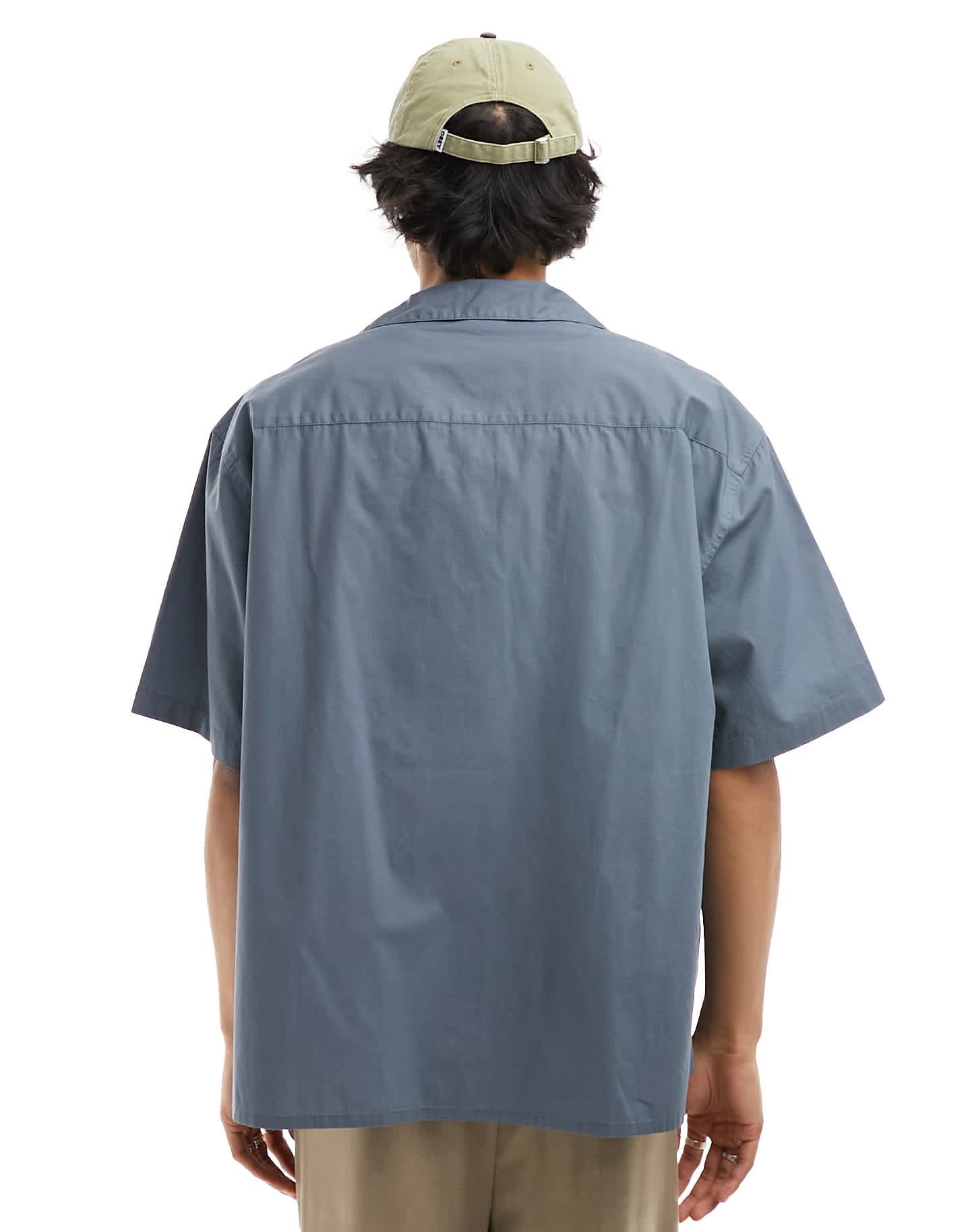 COLLUSION oversized poplin revere short sleeve shirt in grey - ASOS Sample Sale EU Store