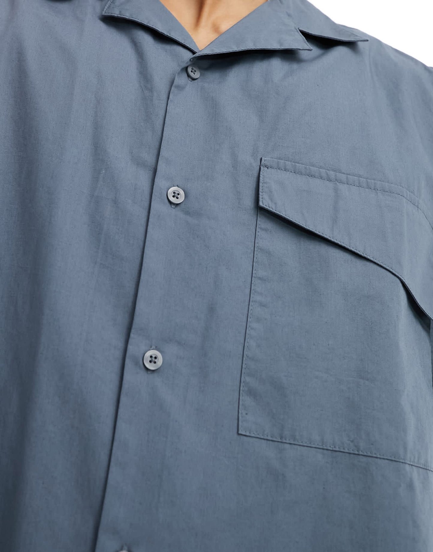 COLLUSION oversized poplin revere short sleeve shirt in grey - ASOS Sample Sale EU Store