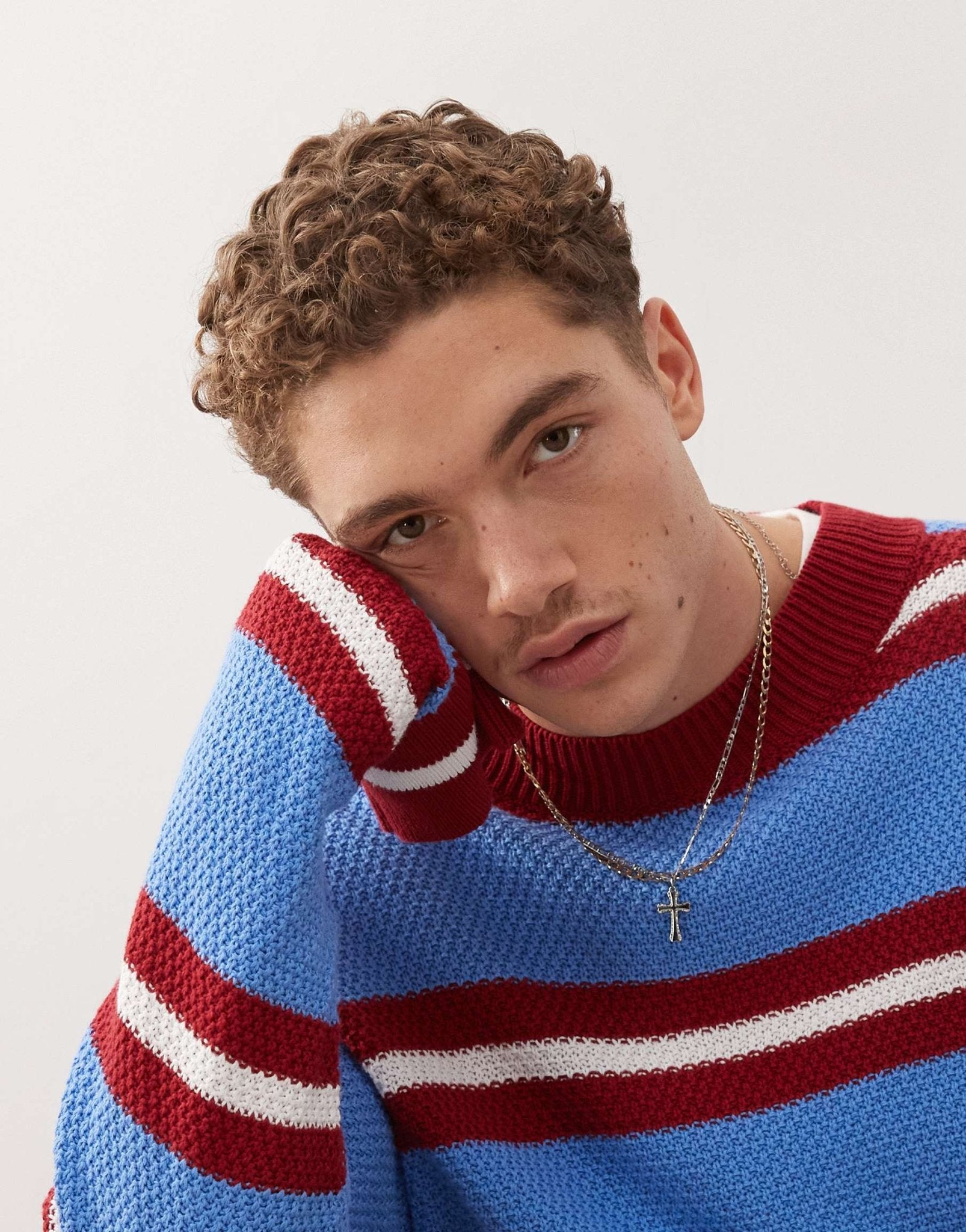 COLLUSION oversized stripe knitted jumper in red - ASOS Sample Sale EU Store