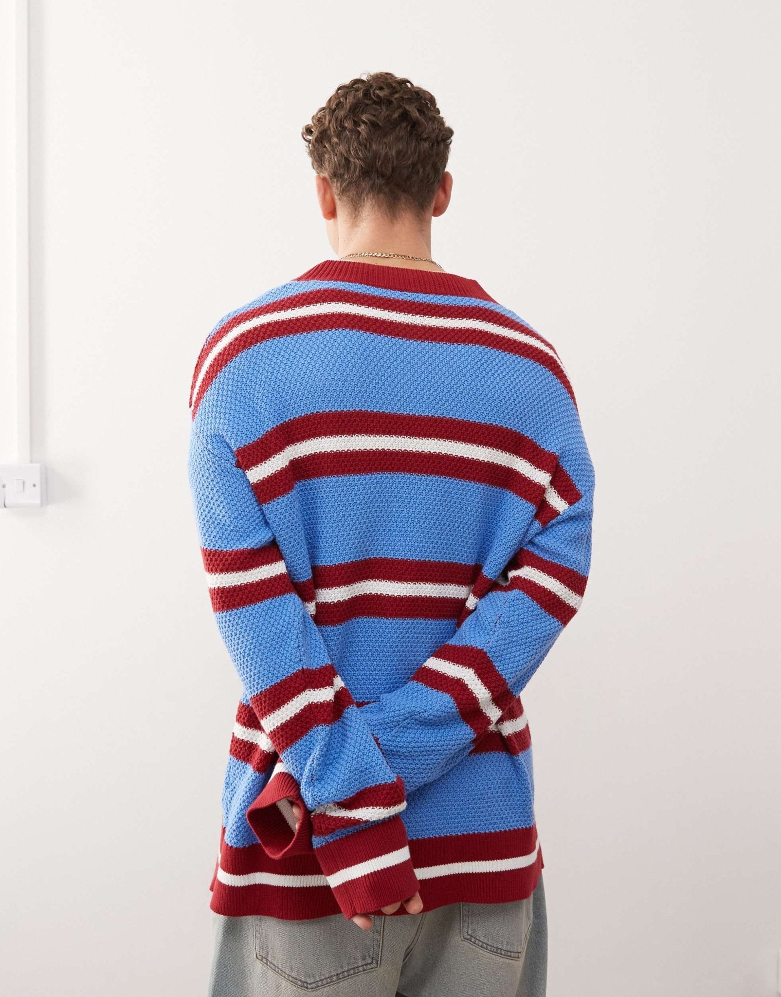 COLLUSION oversized stripe knitted jumper in red - ASOS Sample Sale EU Store