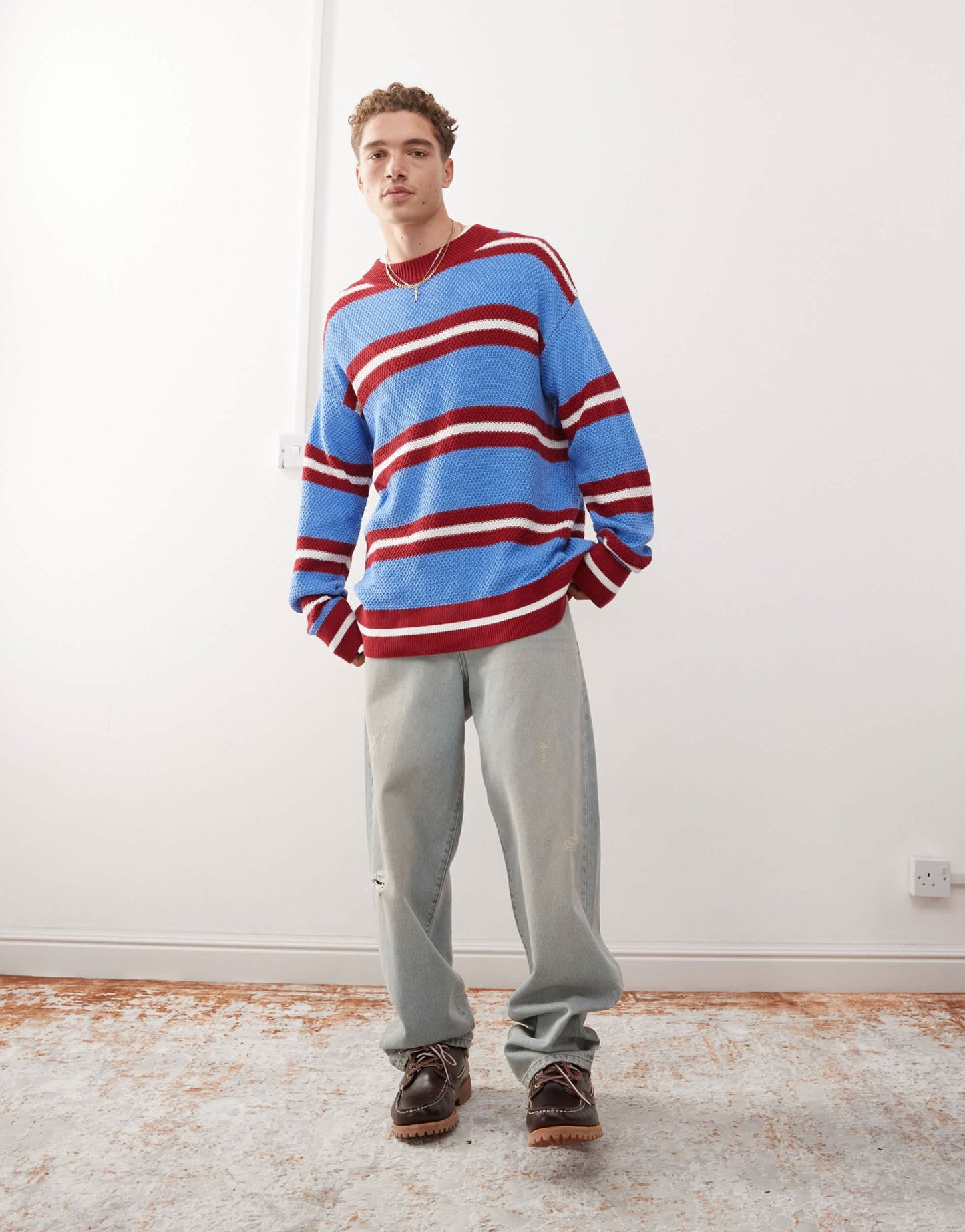 COLLUSION oversized stripe knitted jumper in red - ASOS Sample Sale EU Store