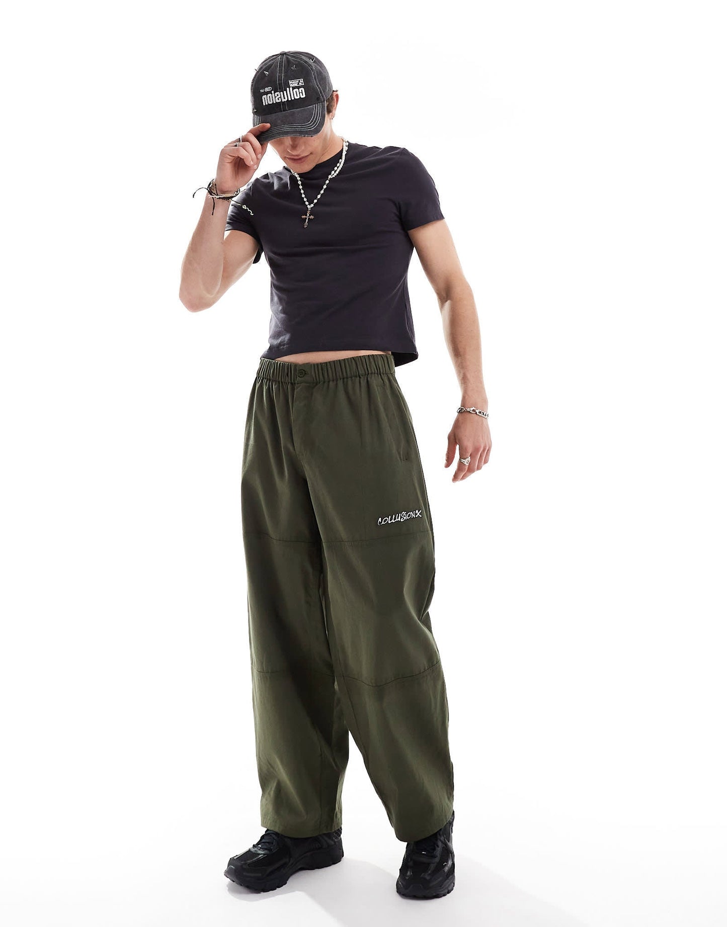 COLLUSION relaxed skate pant in khaki - ASOS Sample Sale EU Store