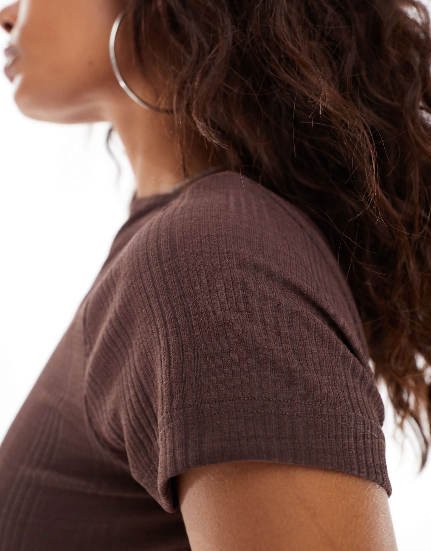 COLLUSION ribbed cap sleeve top in brown - ASOS Sample Sale EU Store
