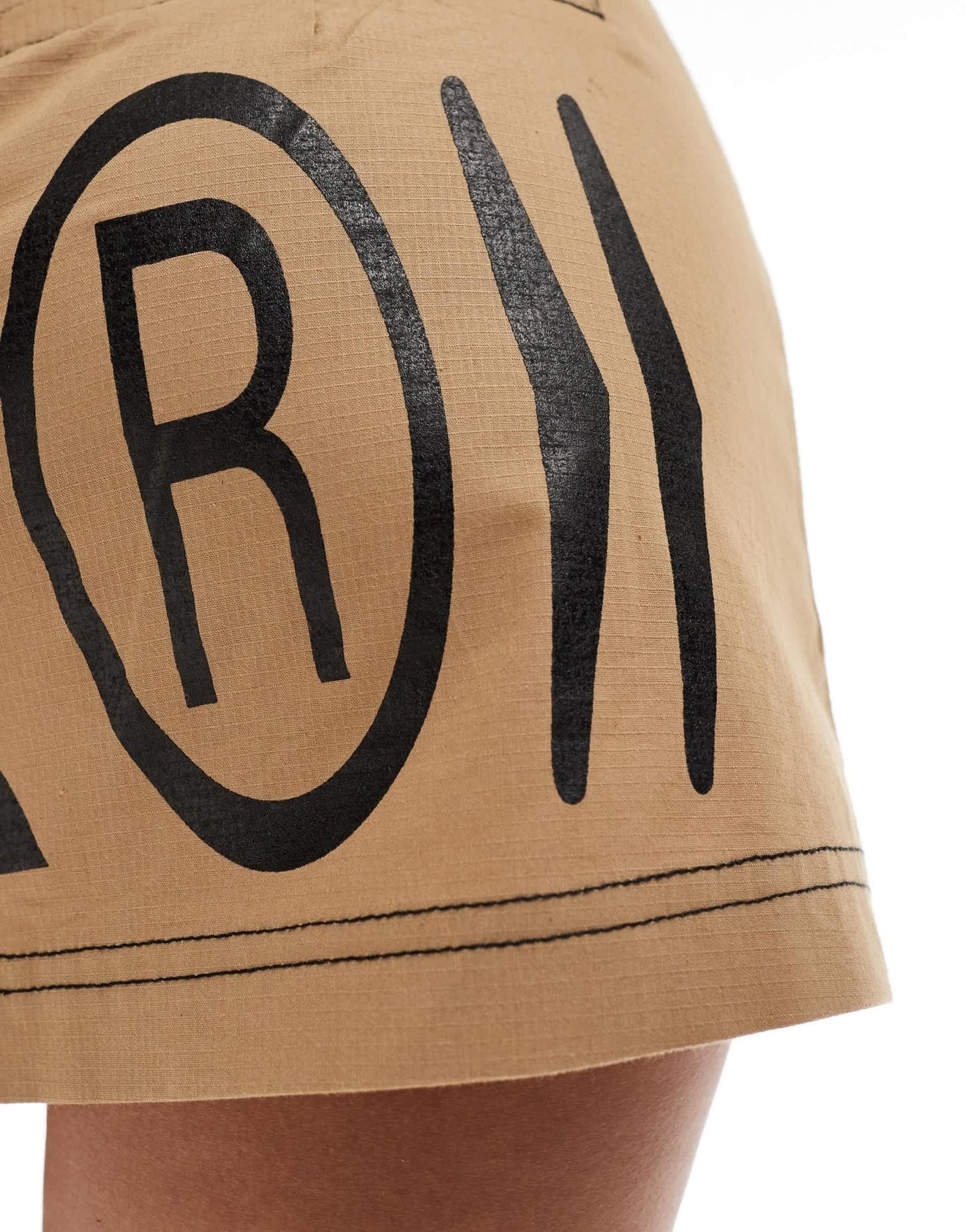 COLLUSION ripstop mini skirt with branding print in camel - ASOS Sample Sale EU Store