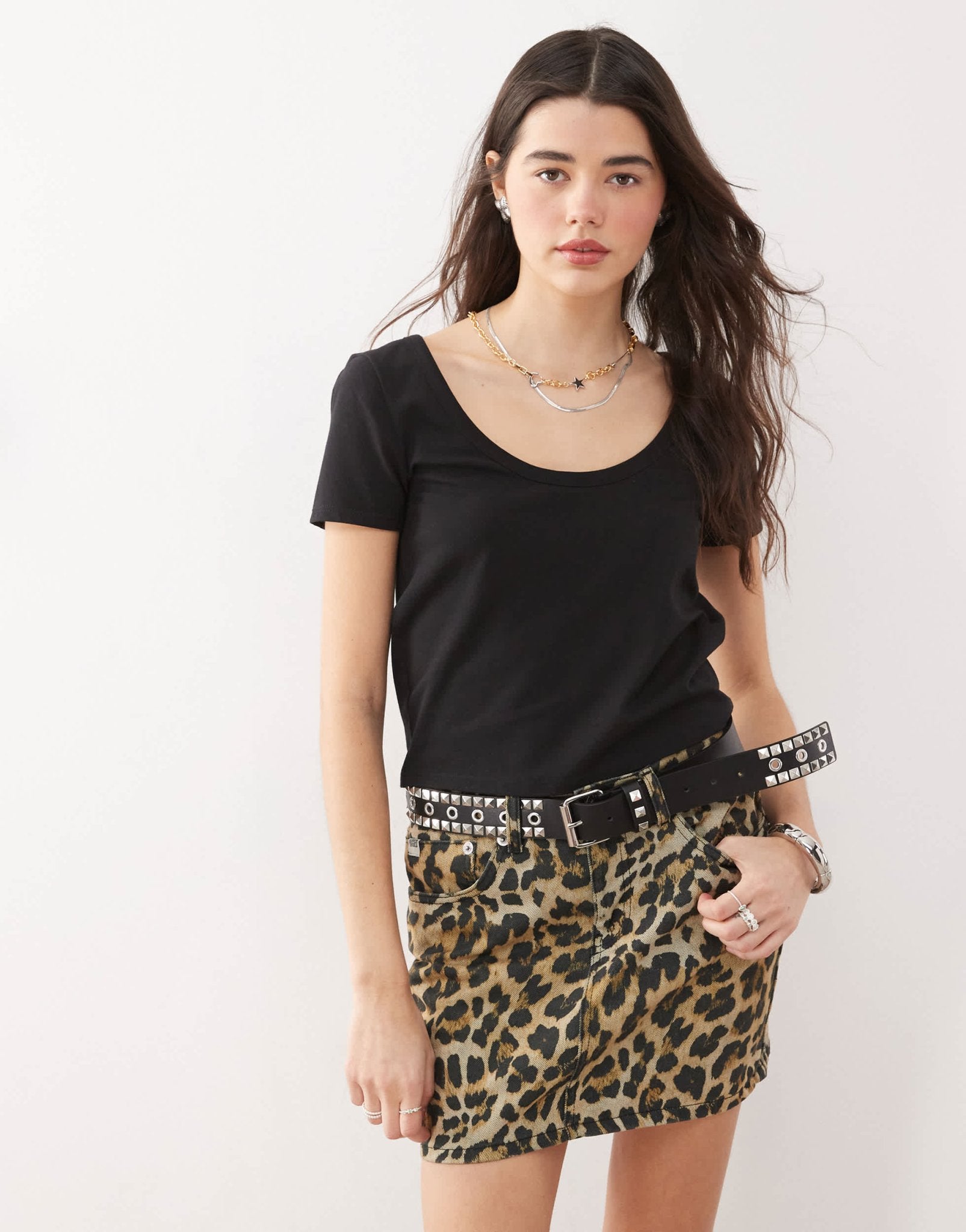 COLLUSION scoop neck t-shirt in black - ASOS Sample Sale EU Store