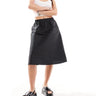 COLLUSION sporty boxer midi skirt in black