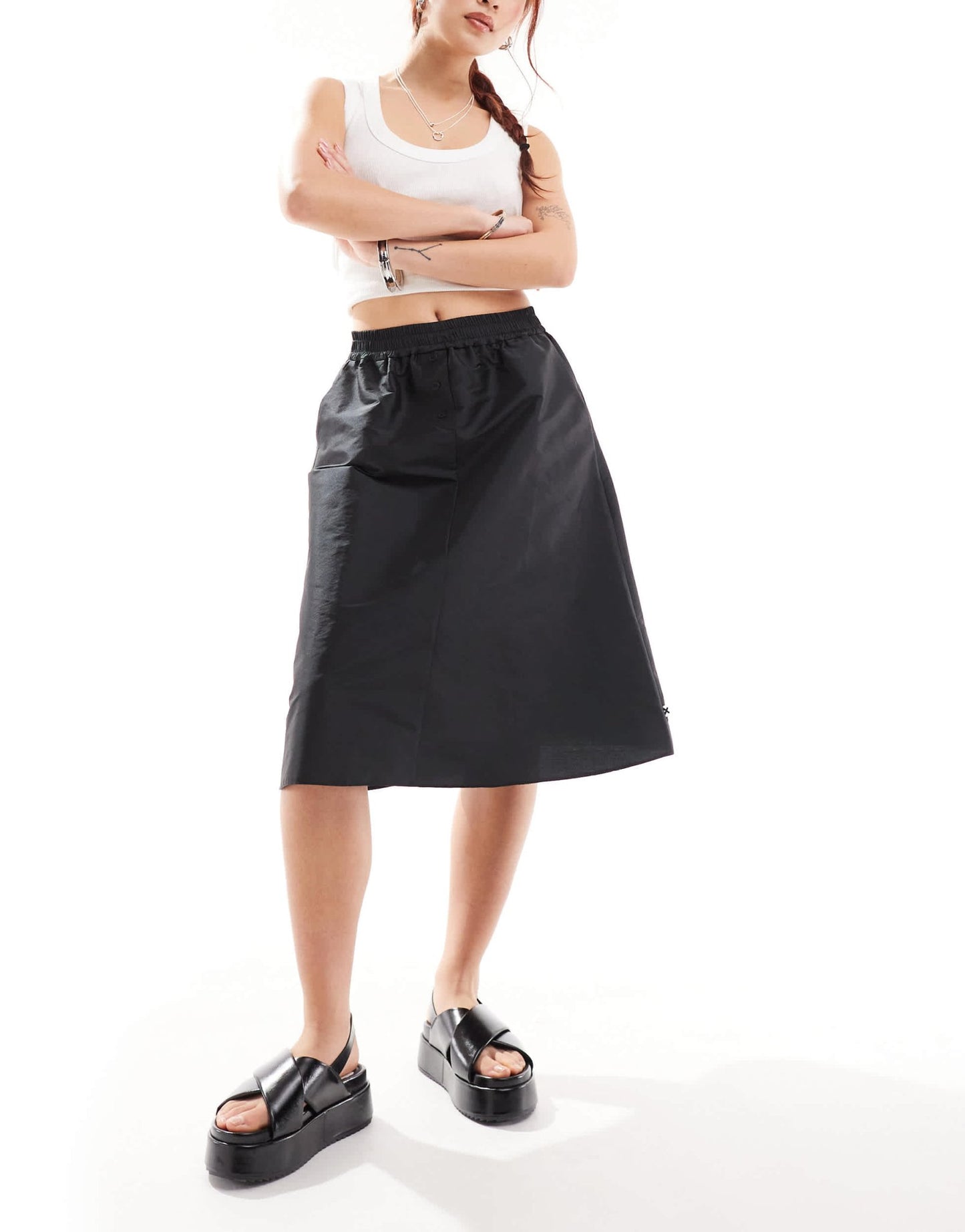 COLLUSION sporty boxer midi skirt in black - ASOS Sample Sale EU Store