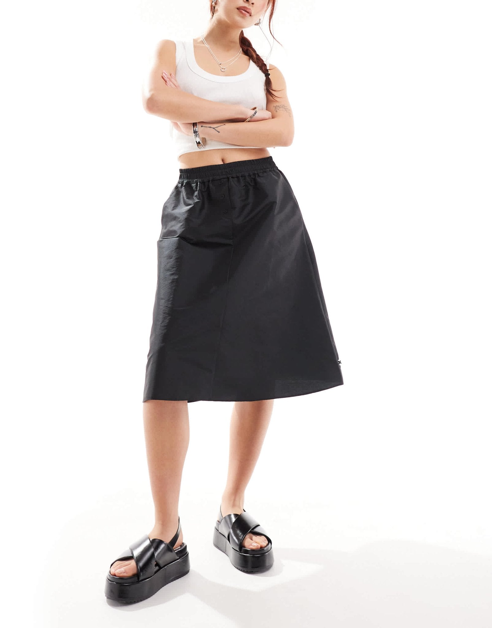 COLLUSION sporty boxer midi skirt in black - ASOS Sample Sale EU Store