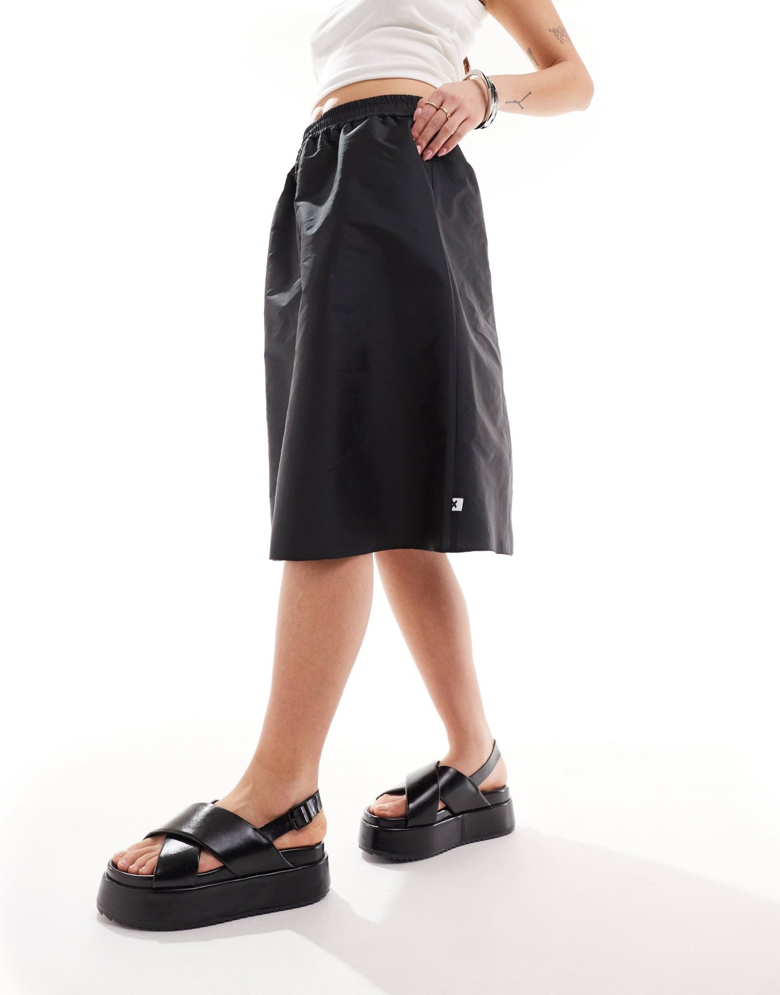 COLLUSION sporty boxer midi skirt in black - ASOS Sample Sale EU Store