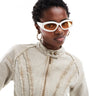COLLUSION  sunglasses with white frame and yellow lens