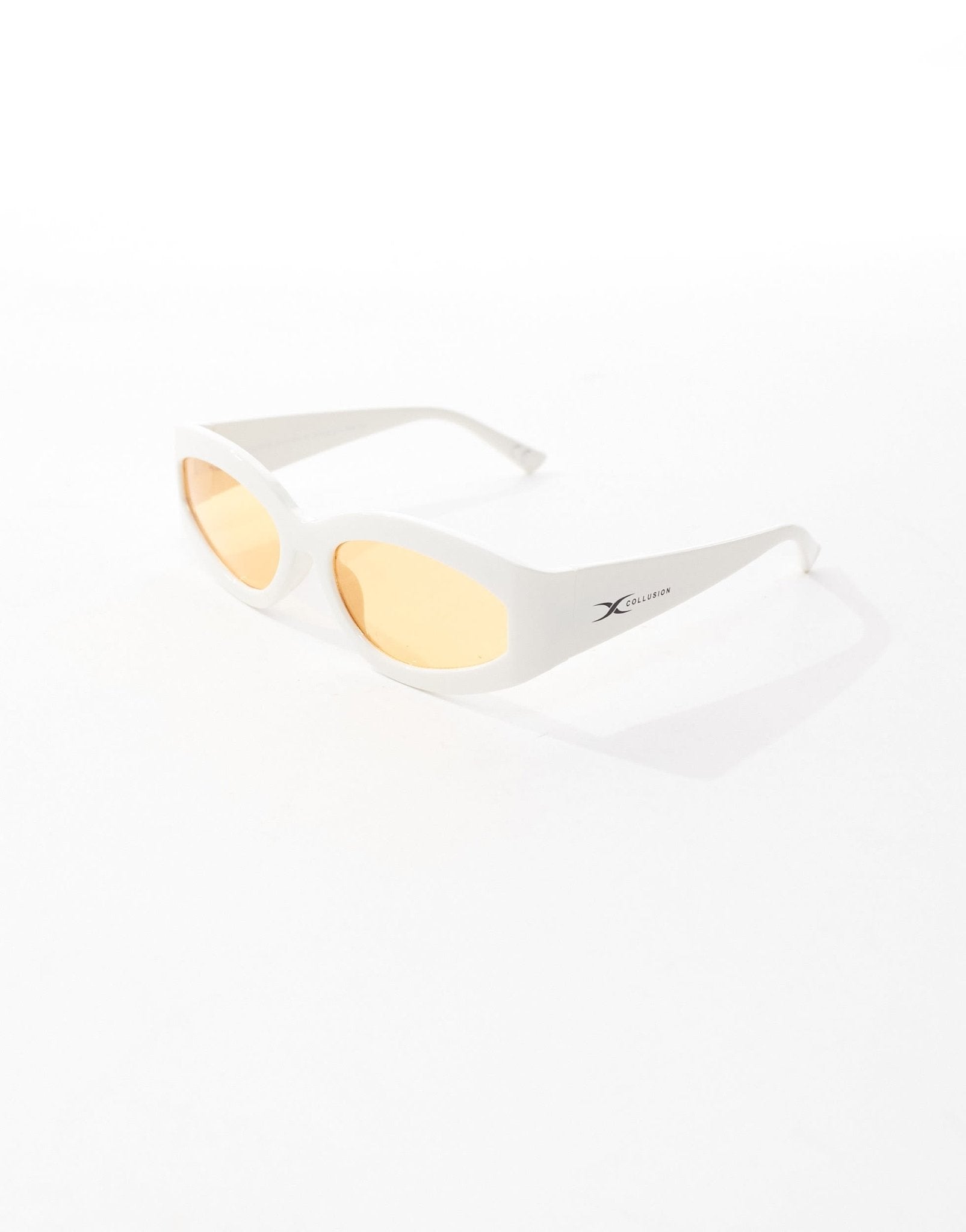 COLLUSION sunglasses with white frame and yellow lens - ASOS Sample Sale EU Store