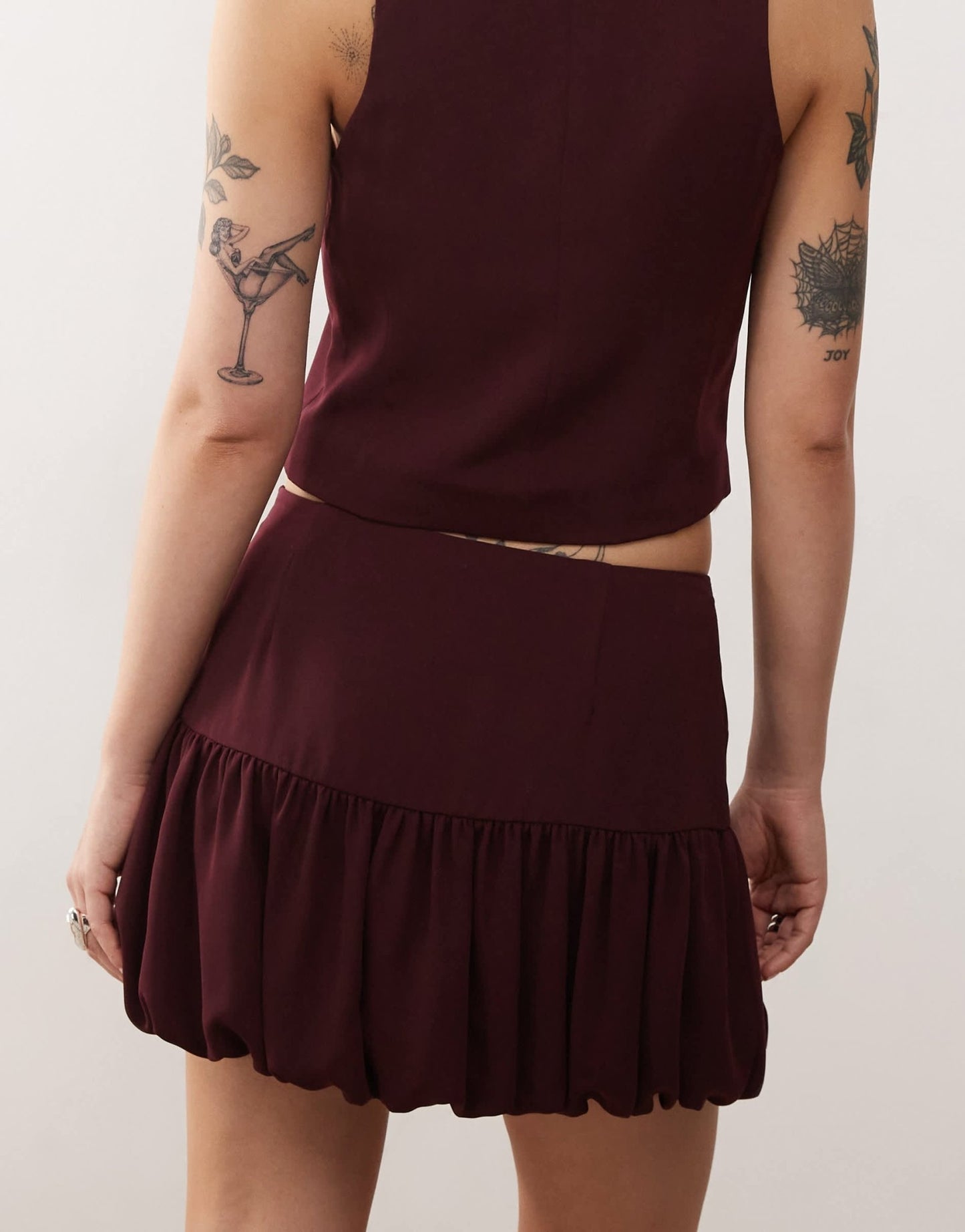 COLLUSION tailored bubble mini skirt co - ord in wine - ASOS Sample Sale EU Store