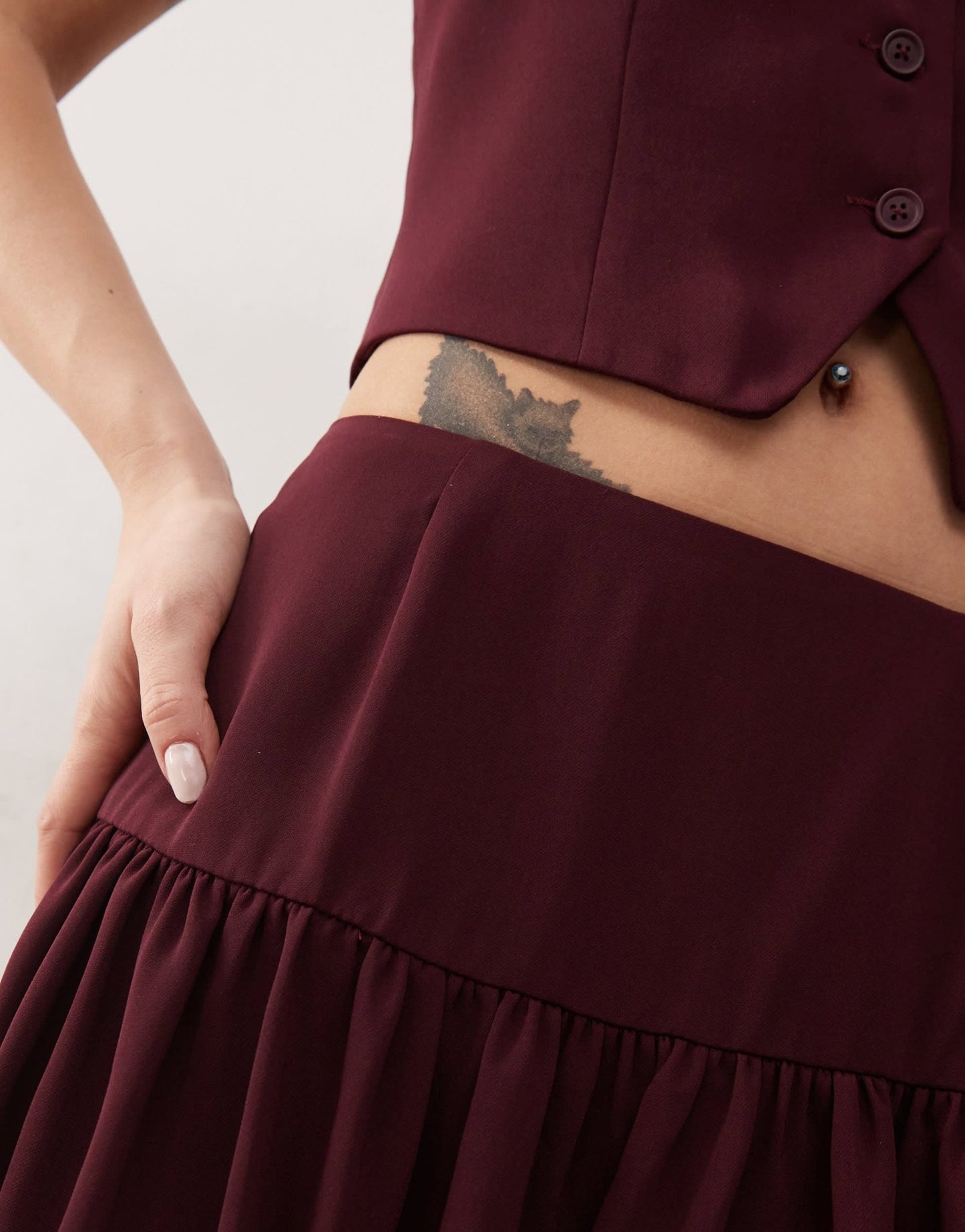 COLLUSION tailored bubble mini skirt co - ord in wine - ASOS Sample Sale EU Store