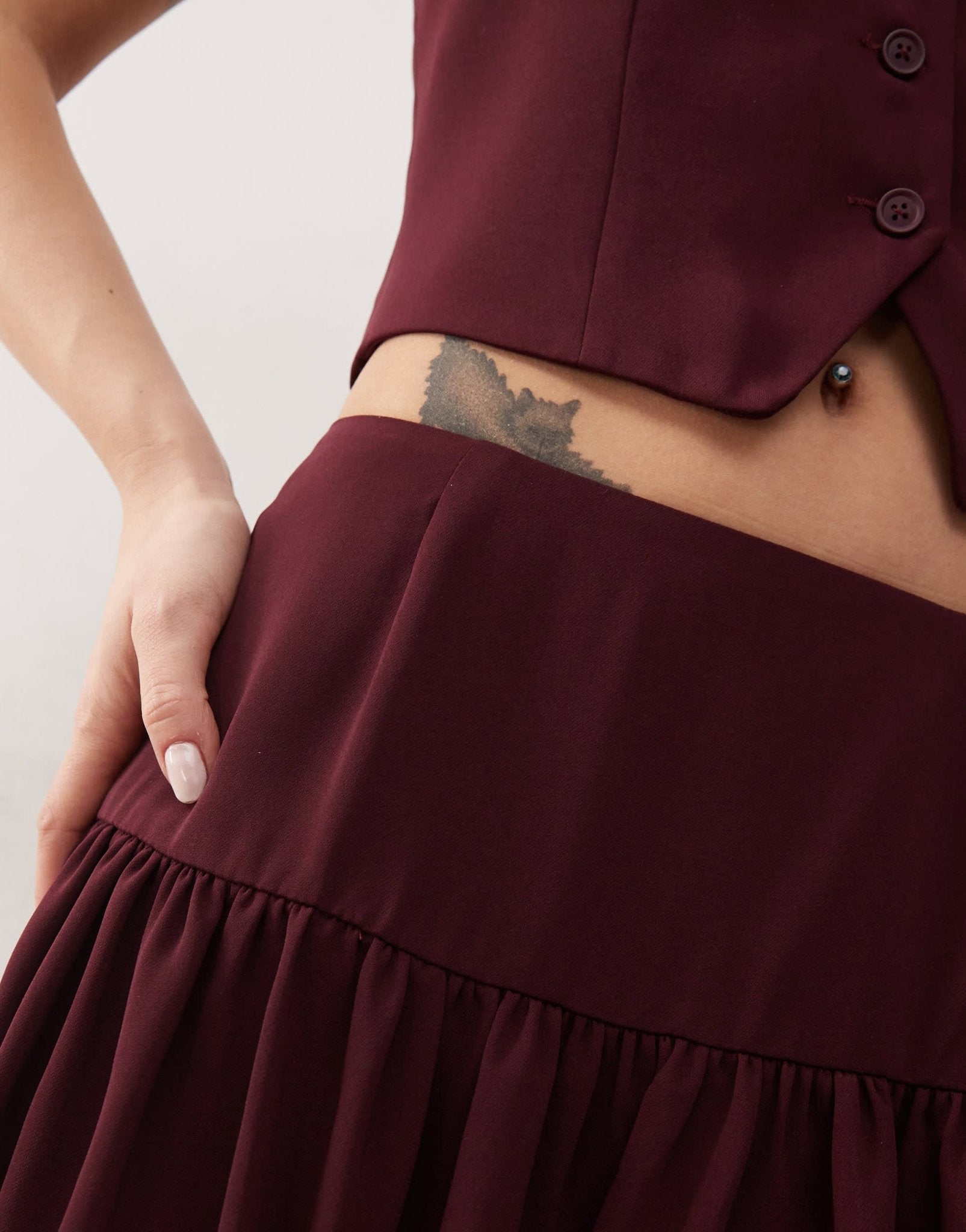 COLLUSION tailored bubble mini skirt co - ord in wine - ASOS Sample Sale EU Store