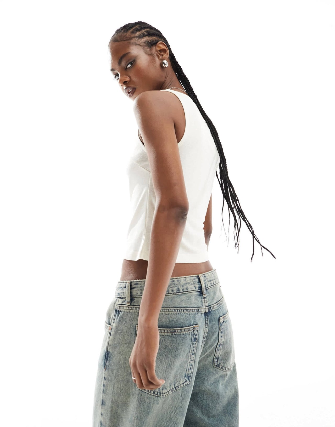 COLLUSION textured slash neck vest in ecru - ASOS Sample Sale EU Store