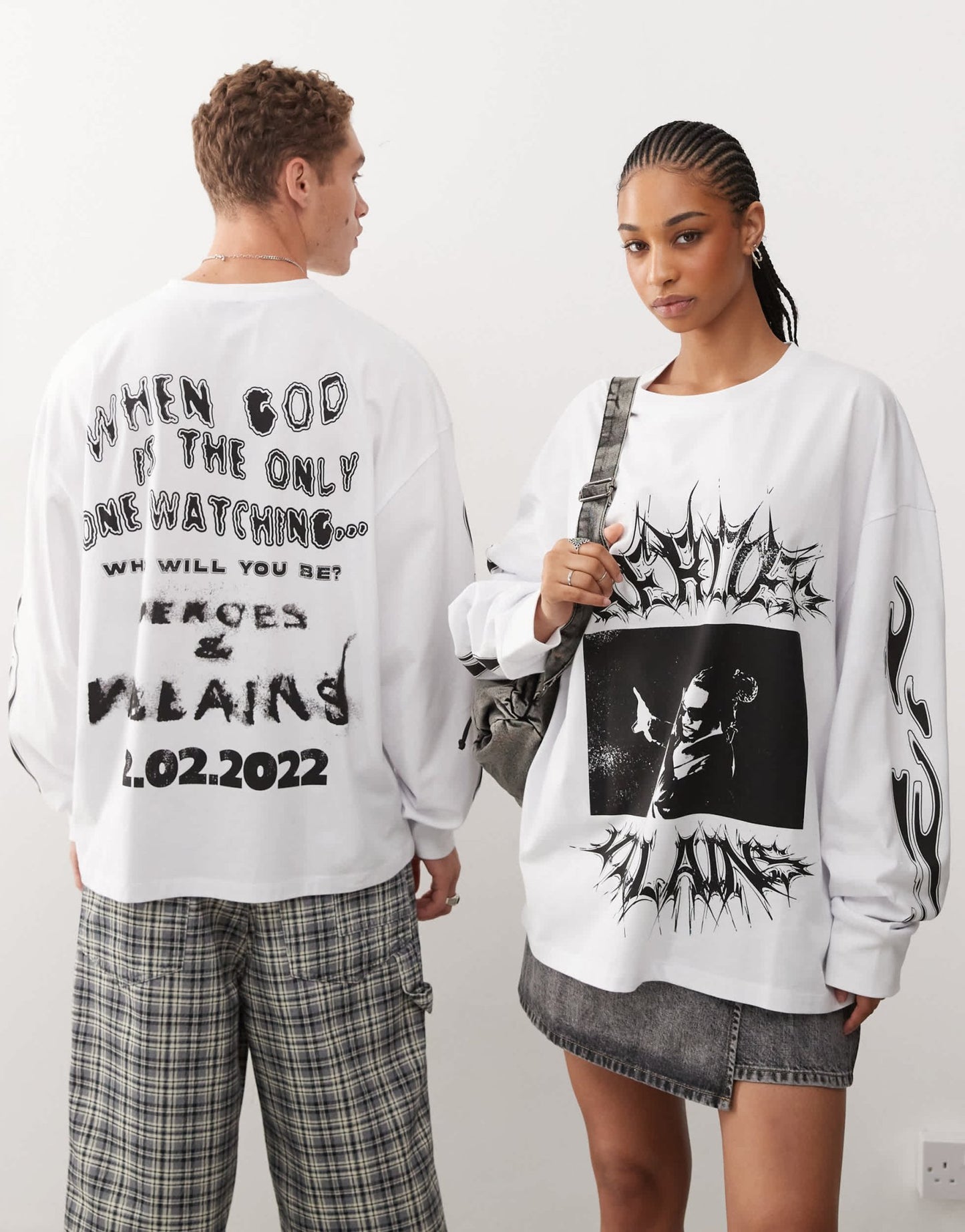 COLLUSION Unisex licensed long sleeve oversized 'Metro Boomin' graphic t-shirt in white - ASOS Sample Sale EU Store