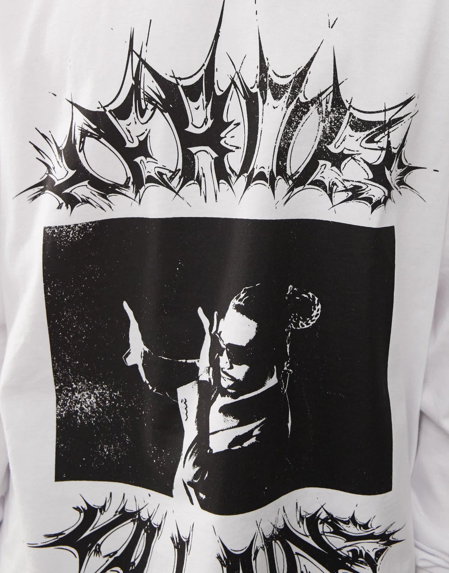 COLLUSION Unisex licensed long sleeve oversized 'Metro Boomin' graphic t-shirt in white - ASOS Sample Sale EU Store