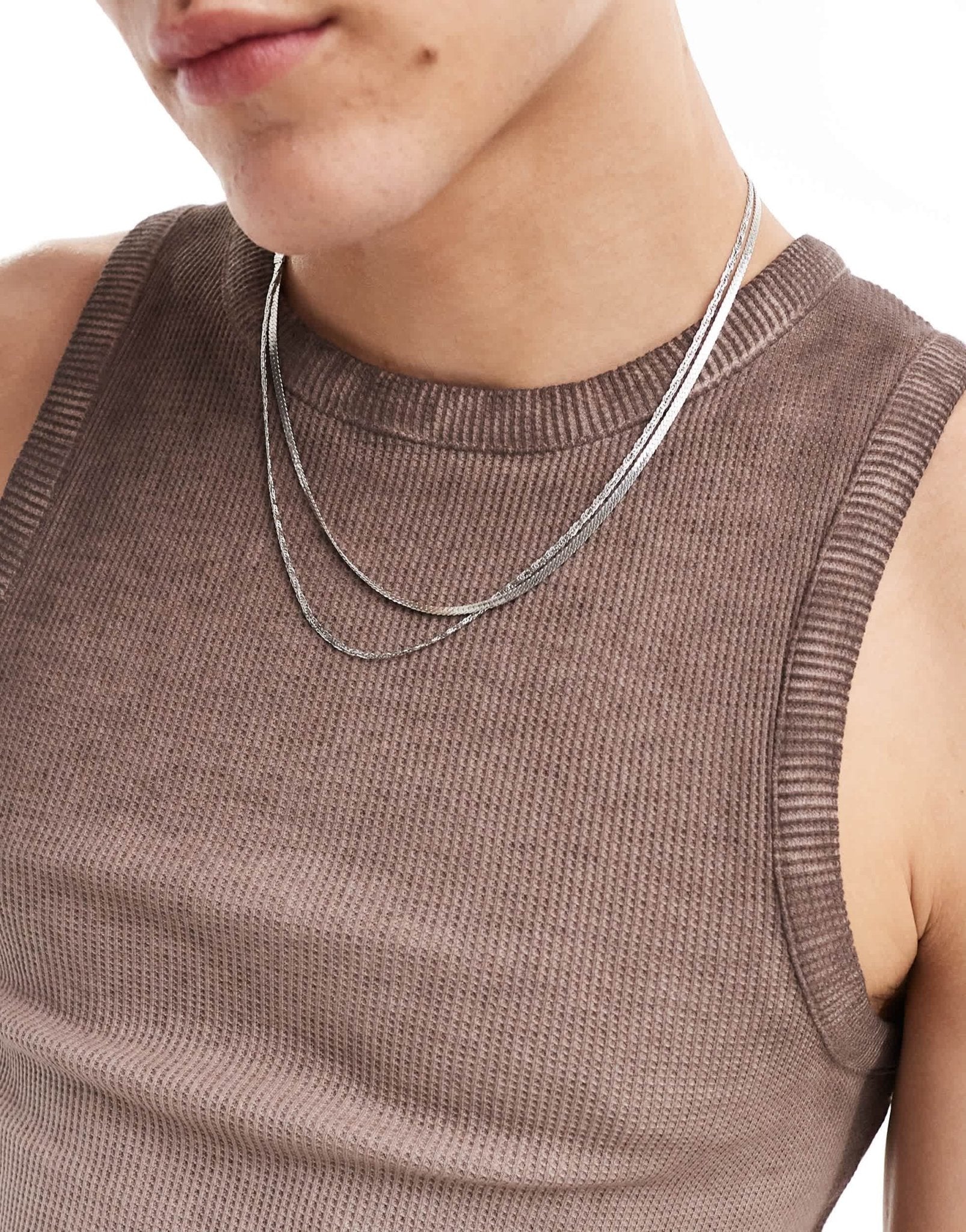 COLLUSION waffle muscle festival vest in brown with oil wash and tattoo print - ASOS Sample Sale EU Store