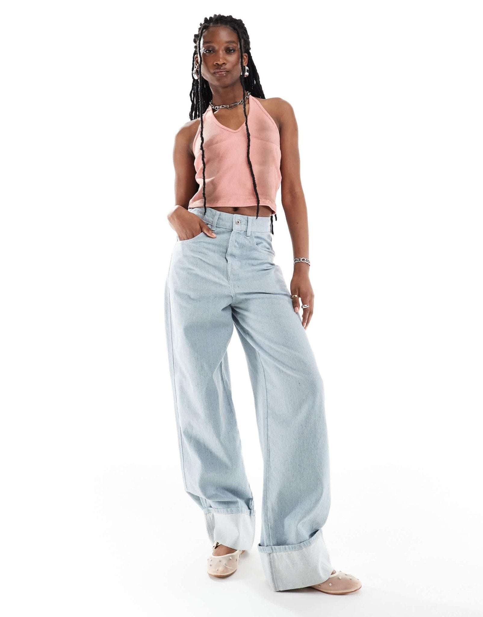 COLLUSION wash halter summer top in pink - ASOS Sample Sale EU Store