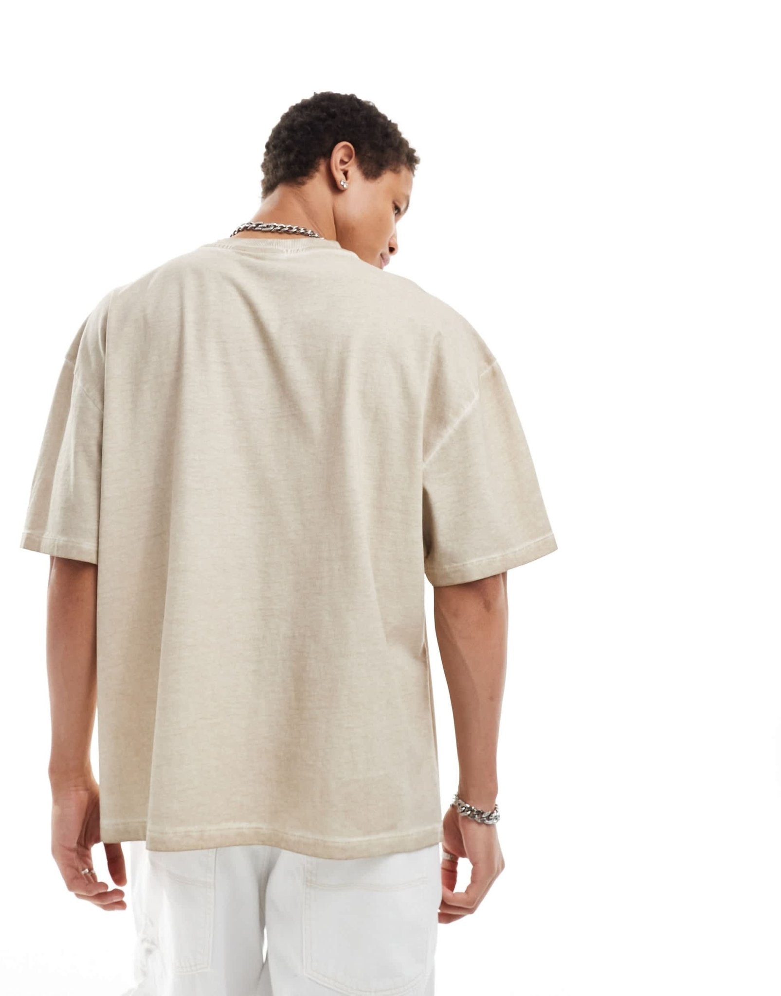 COLLUSION washed beige t-shirt with applique design - ASOS Sample Sale EU Store