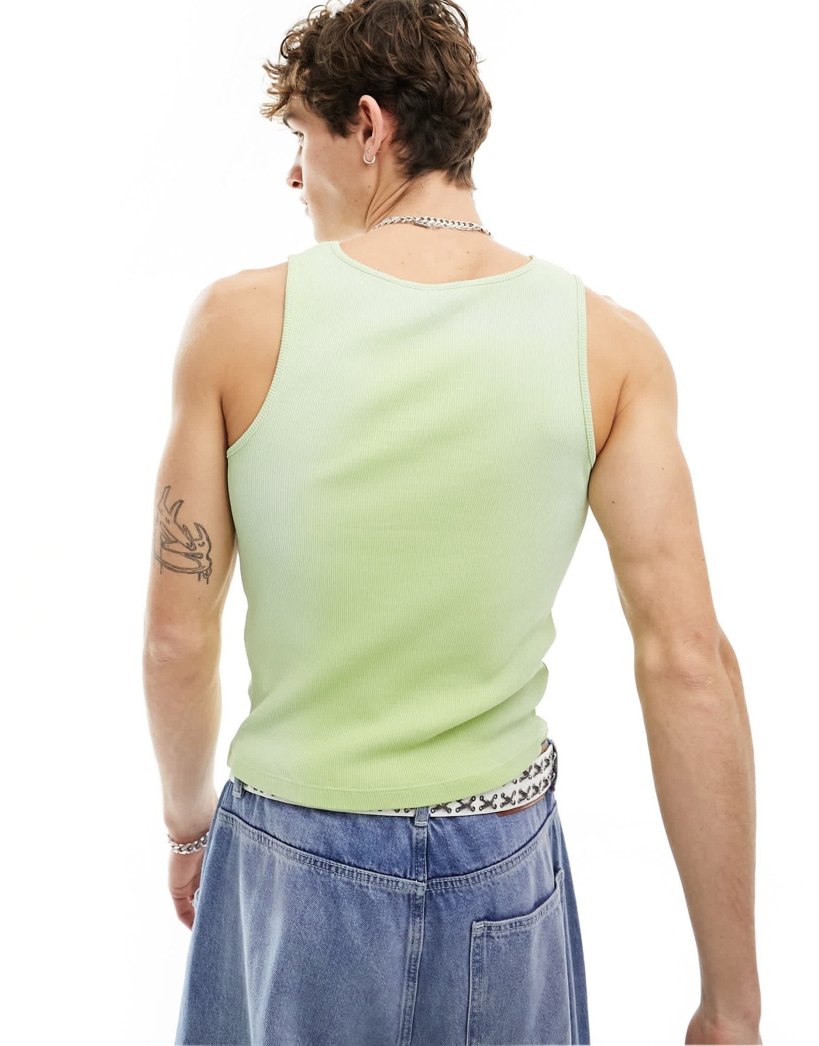 COLLUSION x TAMMY ribbed acid wash tank top in lime - ASOS Sample Sale EU Store