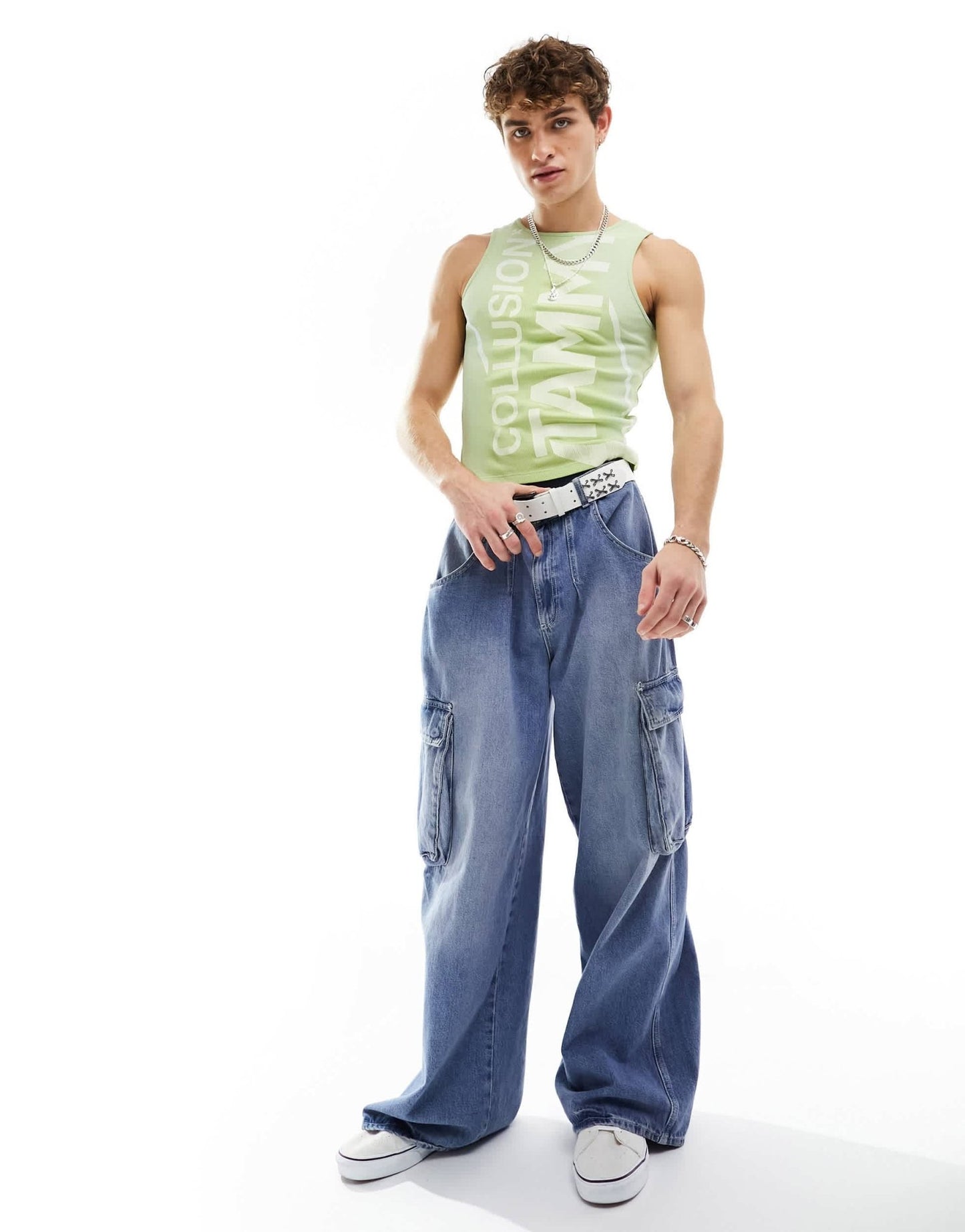 COLLUSION x TAMMY ribbed acid wash tank top in lime - ASOS Sample Sale EU Store