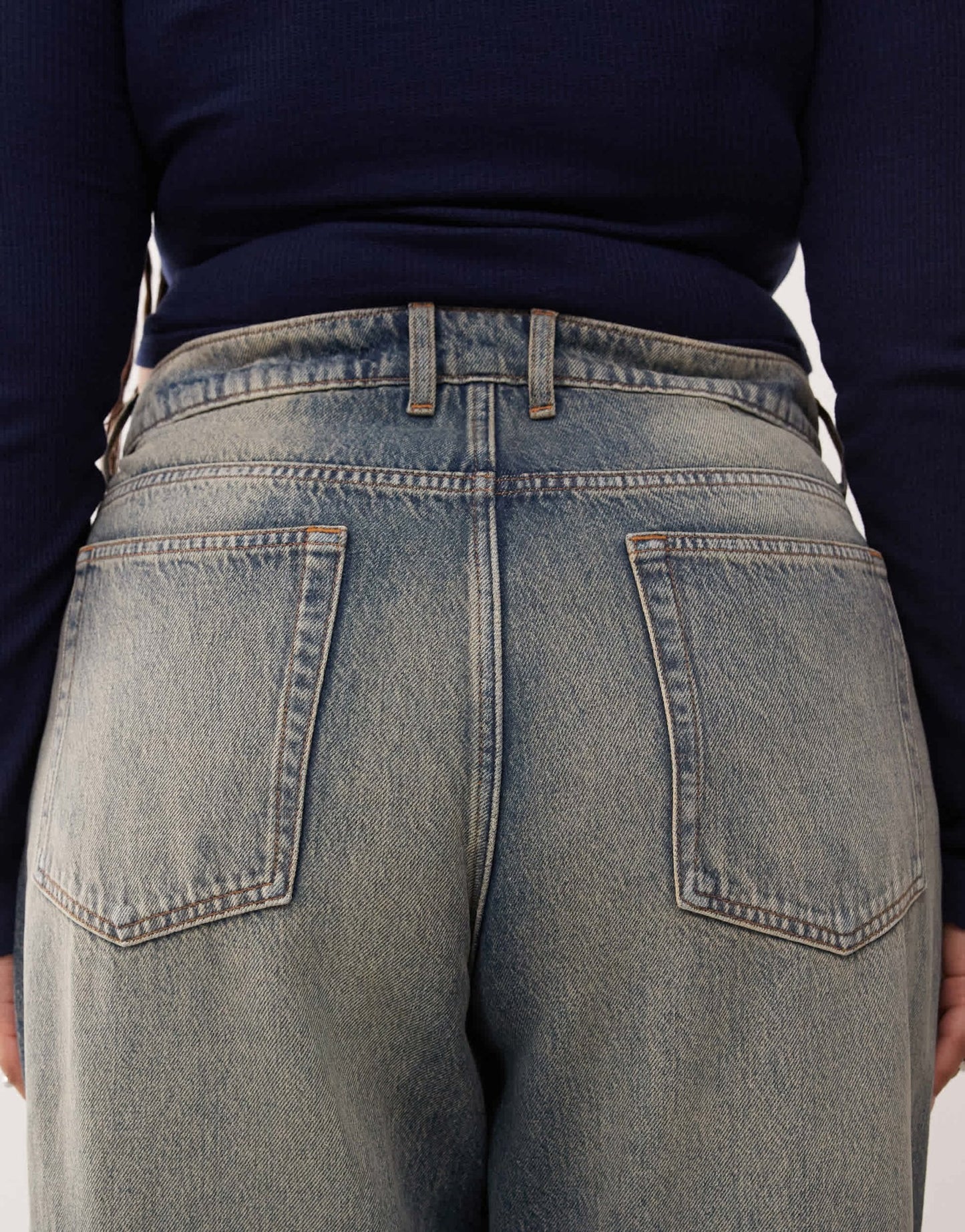 COLLUSION X001 Plus antifit jeans in washed blue - MBLUE - ASOS Sample Sale EU Store