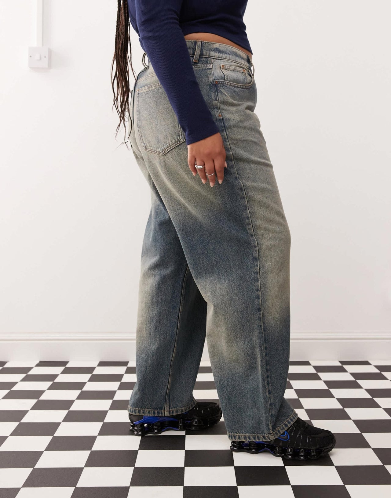 COLLUSION X001 Plus antifit jeans in washed blue - MBLUE - ASOS Sample Sale EU Store