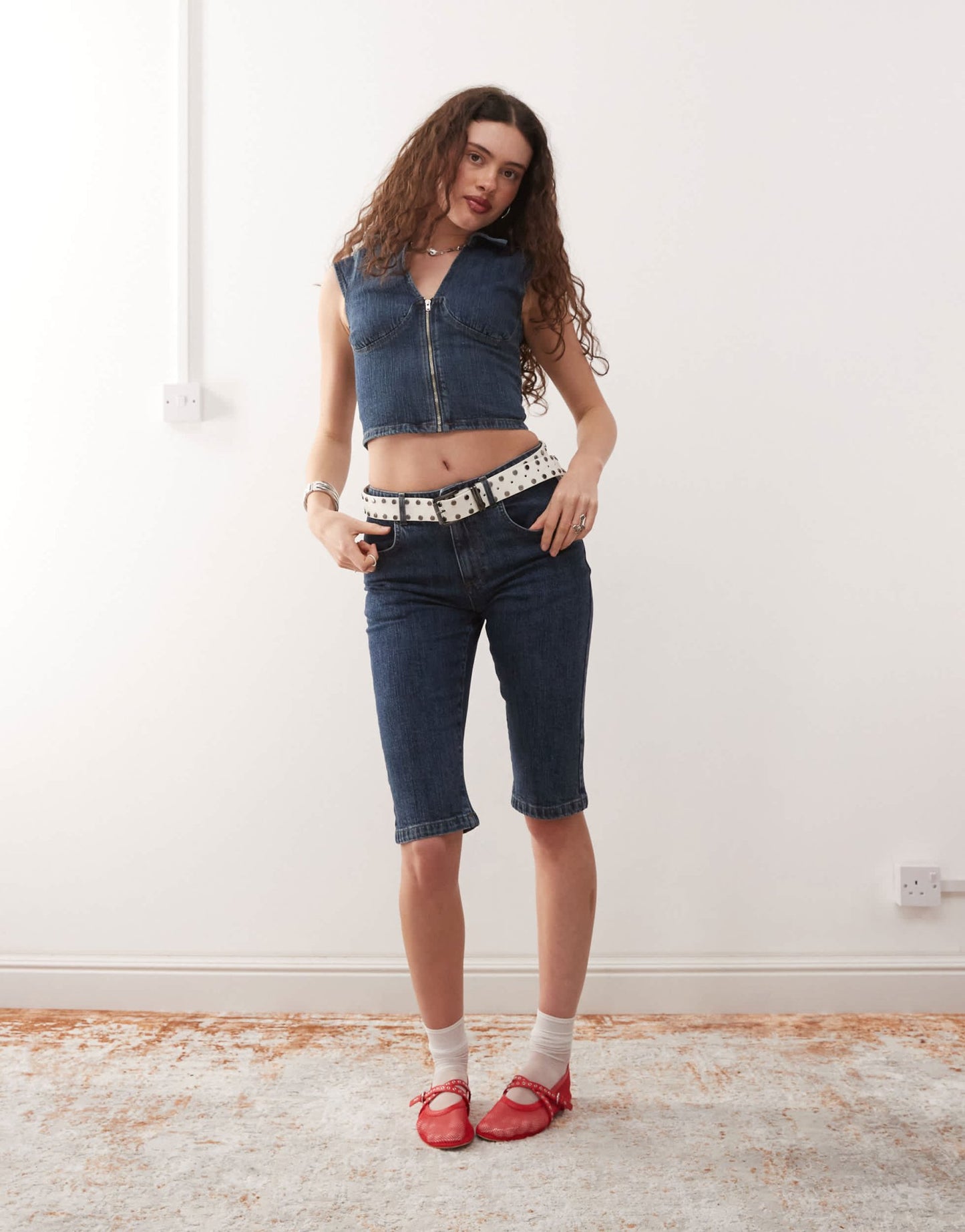 COLLUSION y2k denim shirt co - ord in mid blue - ASOS Sample Sale EU Store