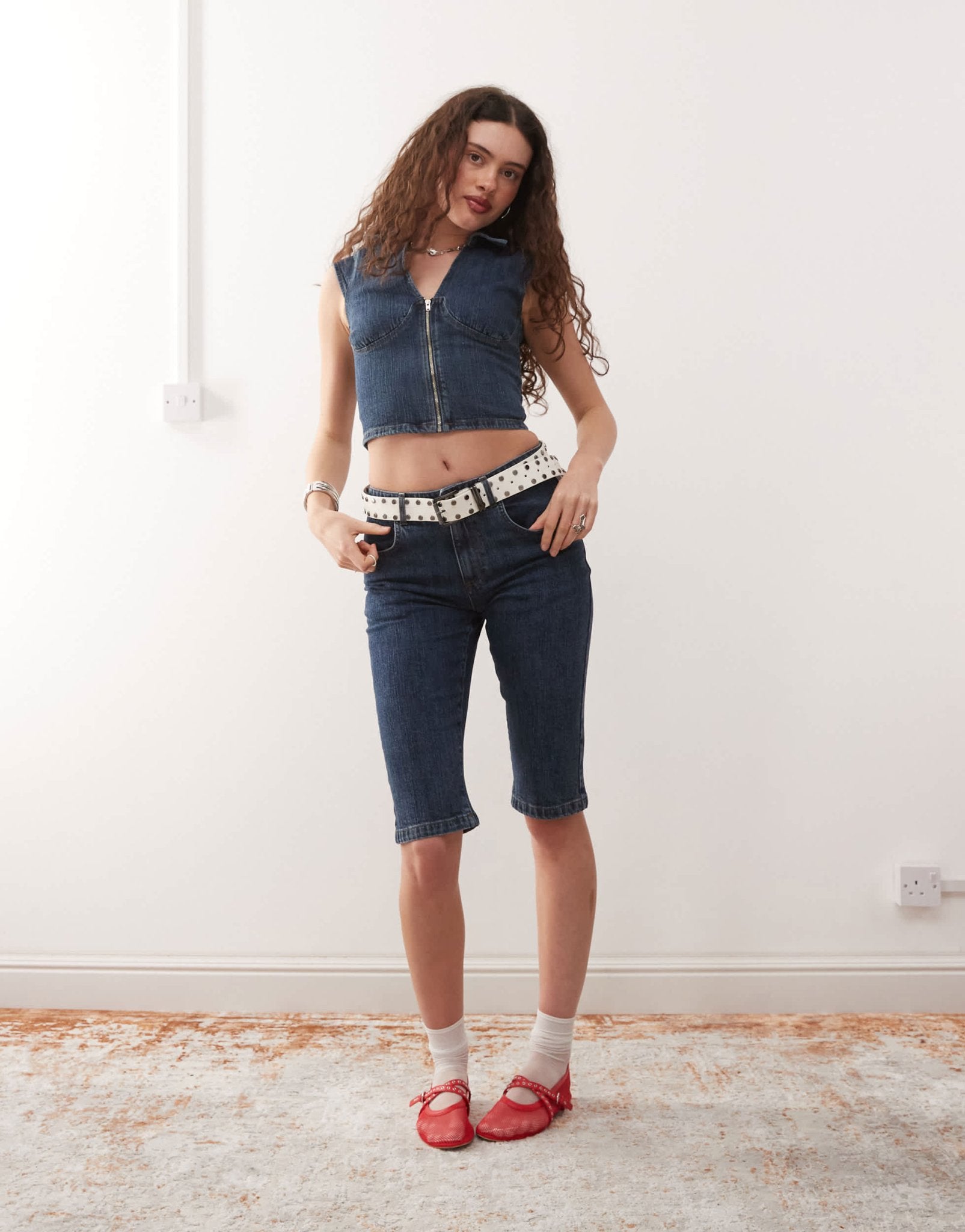 COLLUSION y2k denim shirt co - ord in mid blue - ASOS Sample Sale EU Store
