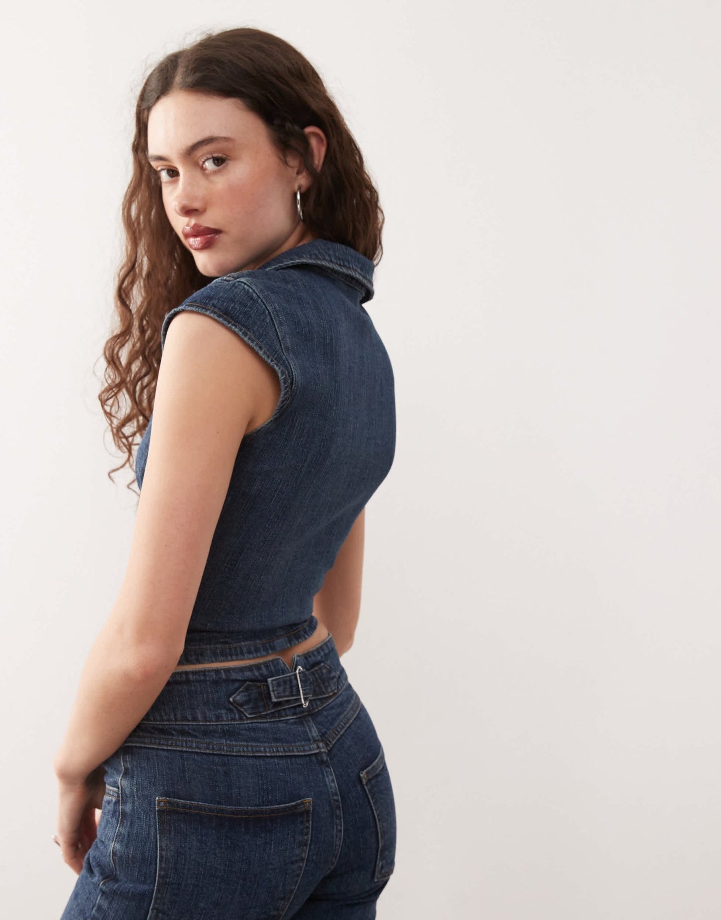COLLUSION y2k denim shirt co - ord in mid blue - ASOS Sample Sale EU Store