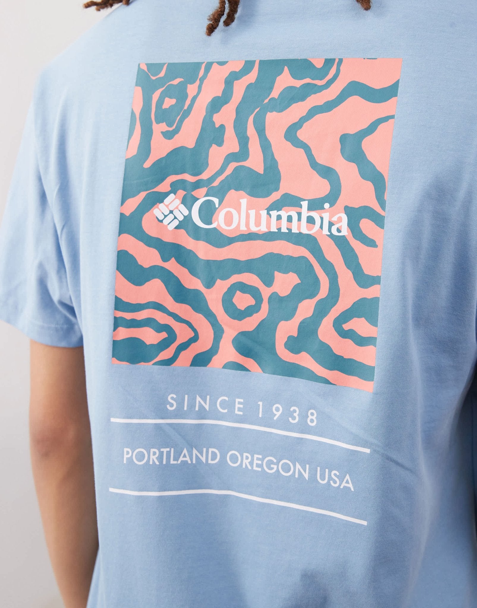 Columbia Barton Springs graphic t-shirt in blue - ASOS Sample Sale EU Store