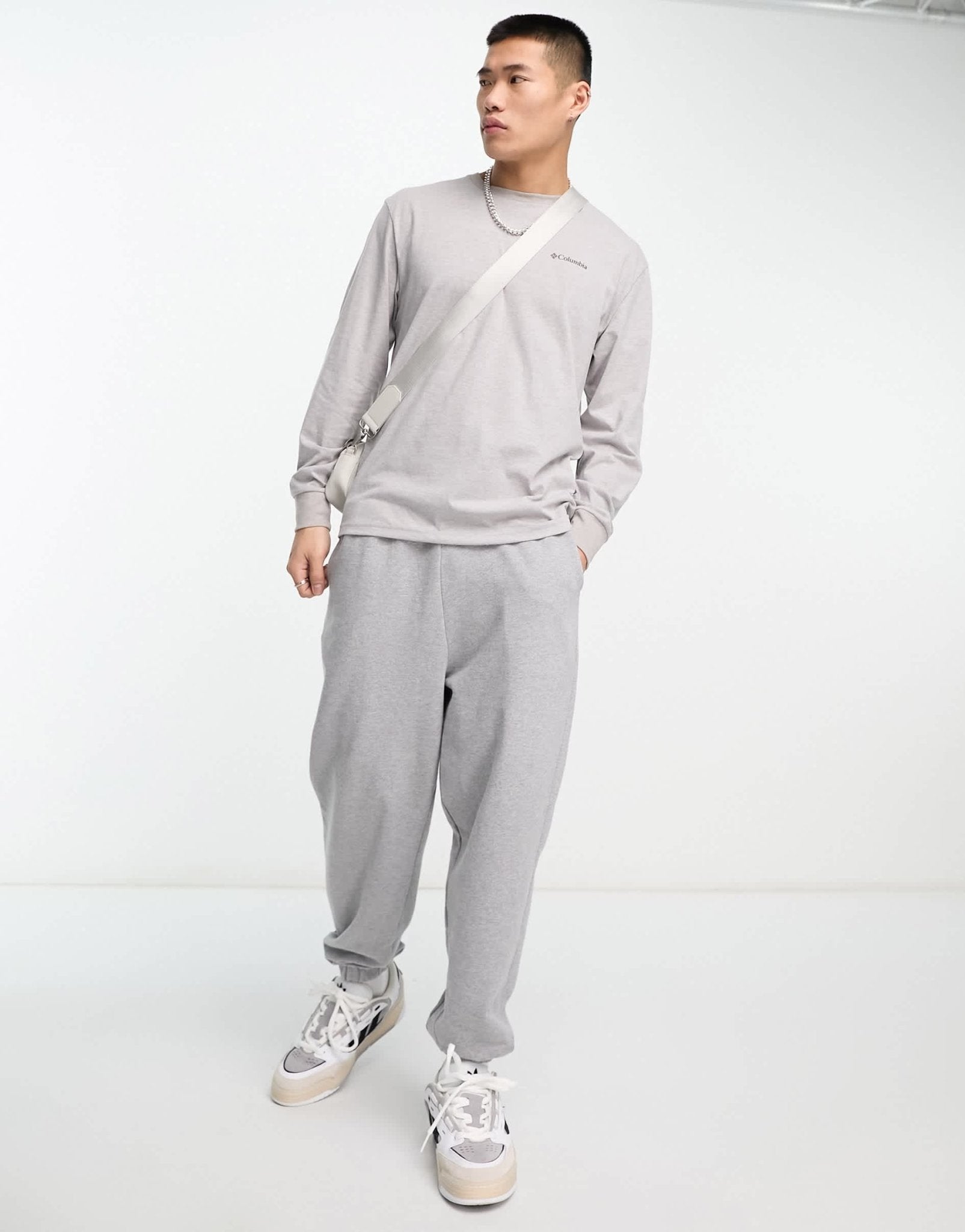 Columbia Barton Springs long sleeve t-shirt in grey Exclusive at ASOS - ASOS Sample Sale EU Store