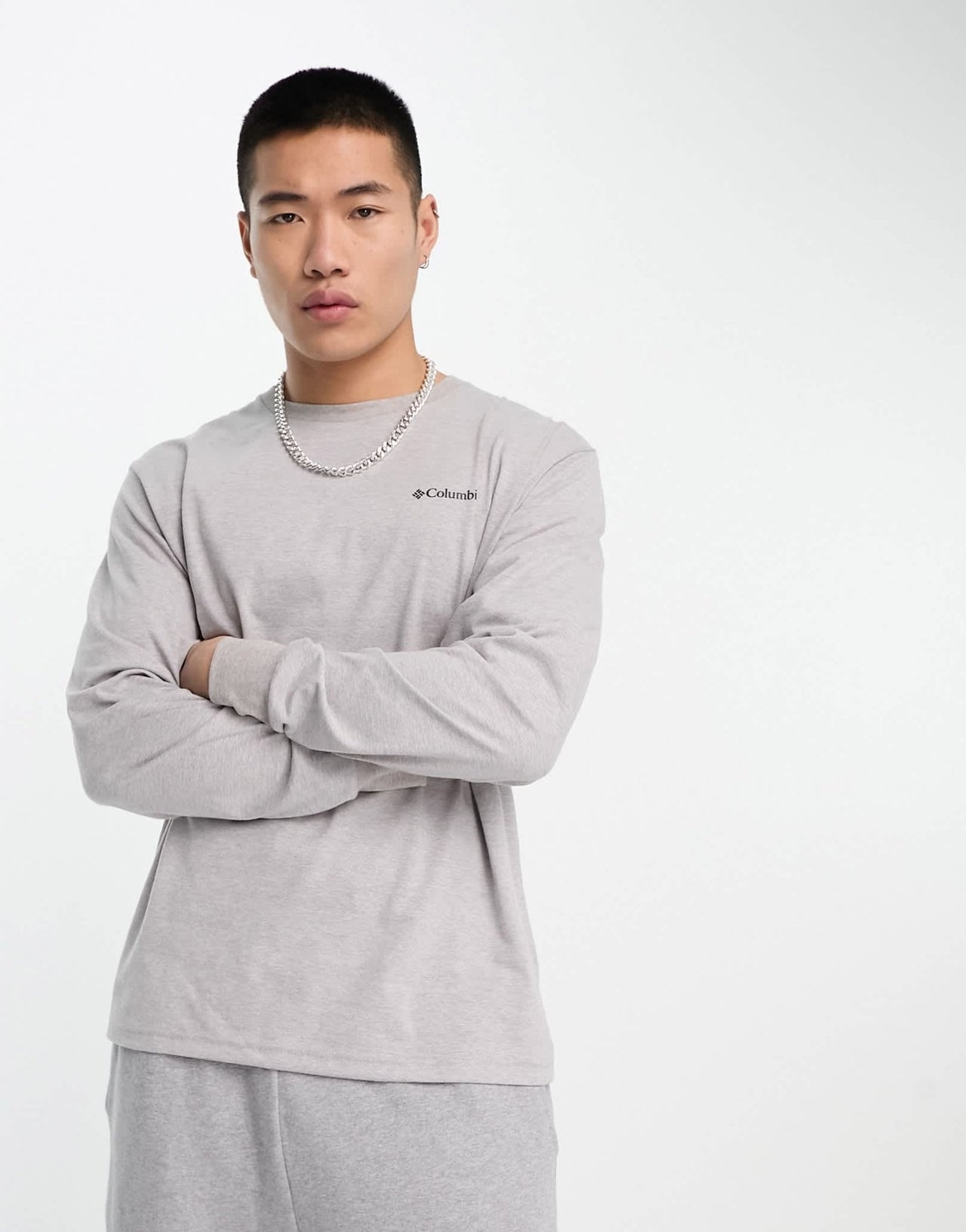 Columbia Barton Springs long sleeve t-shirt in grey Exclusive at ASOS - ASOS Sample Sale EU Store