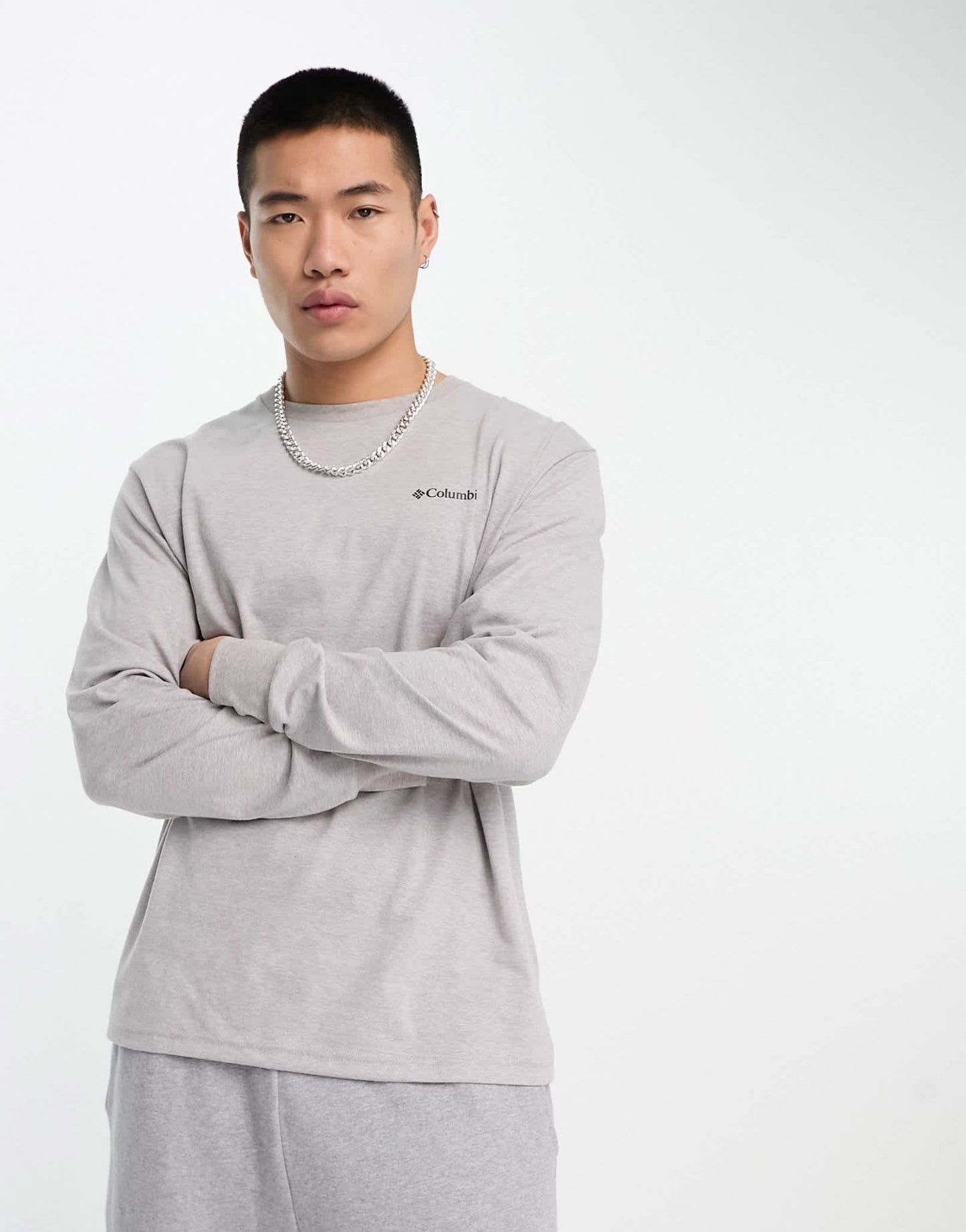 Columbia Barton Springs long sleeve t-shirt in grey Exclusive at ASOS - ASOS Sample Sale EU Store