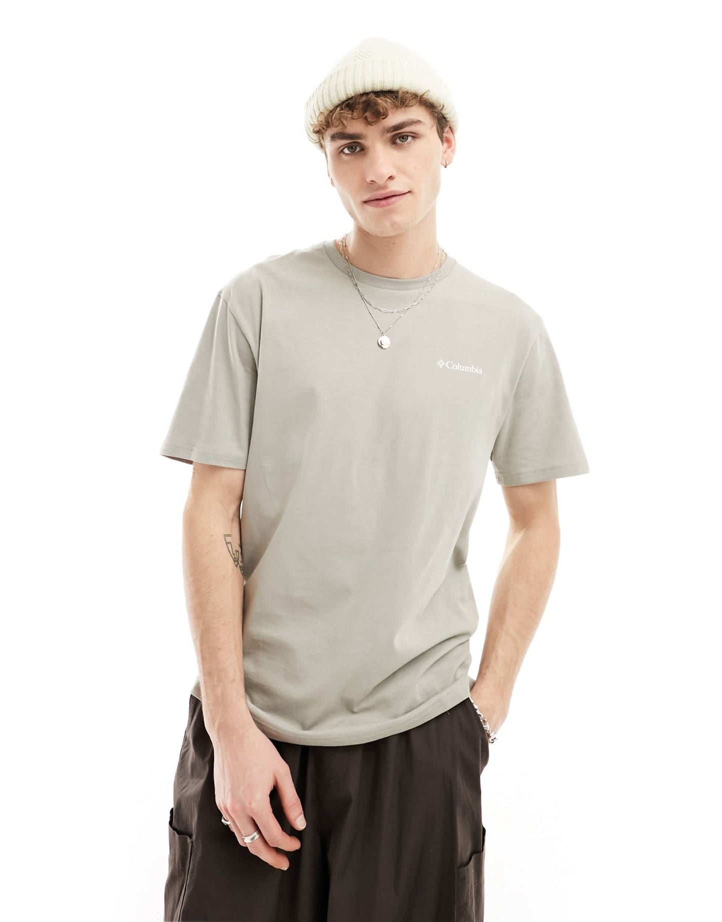Columbia Barton Springs pattern back print t-shirt in grey Exclusive at ASOS - ASOS Sample Sale EU Store