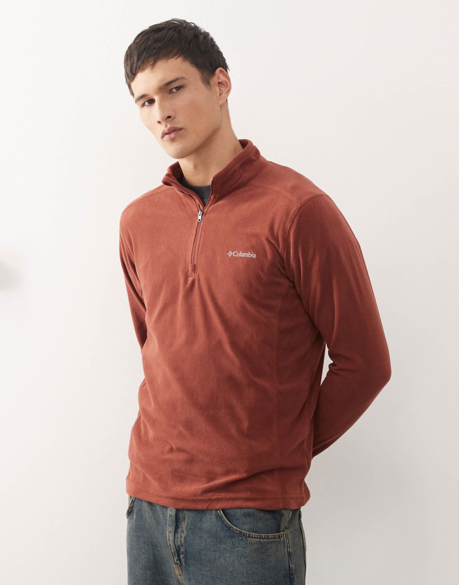 Columbia Klamath Range II half zip fleece in burgundy - ASOS Sample Sale EU Store