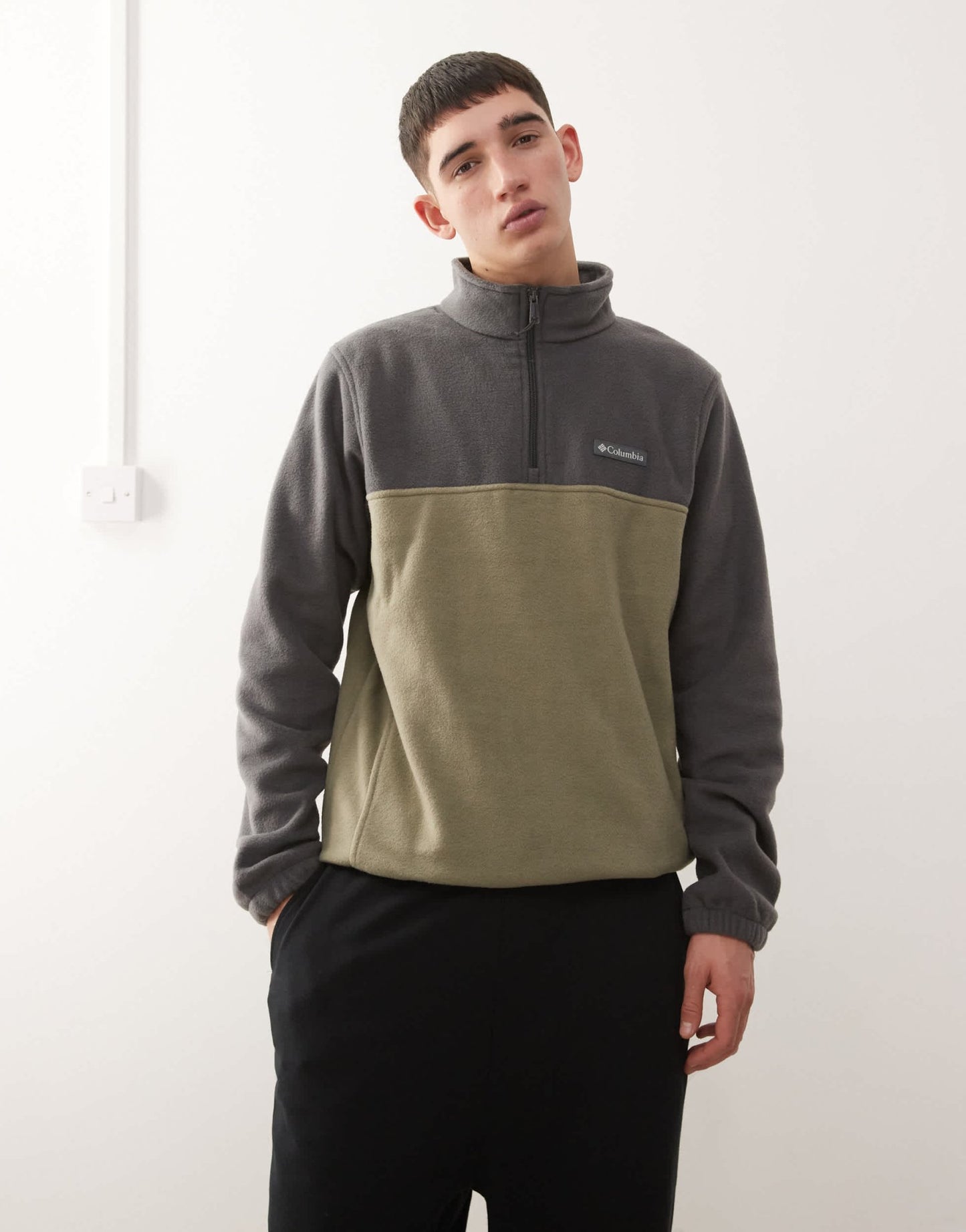 Columbia Steens Mountain half zip fleece in Grey/Khaki - ASOS Sample Sale EU Store