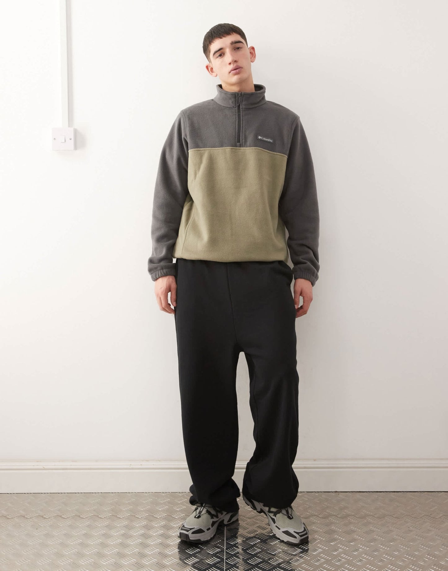 Columbia Steens Mountain half zip fleece in Grey/Khaki - ASOS Sample Sale EU Store