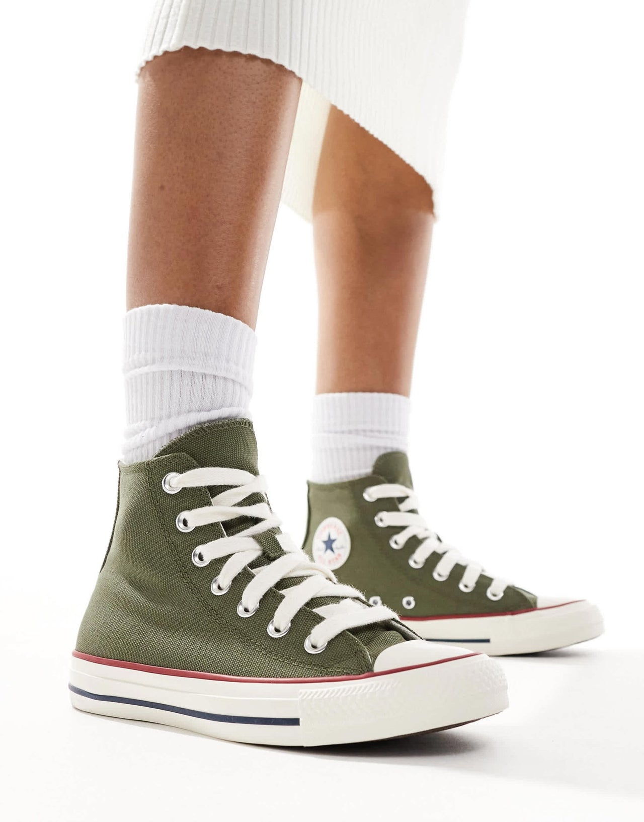 Converse Chuck Taylor All star Hi trainers with chunky laces in green - ASOS Sample Sale EU Store