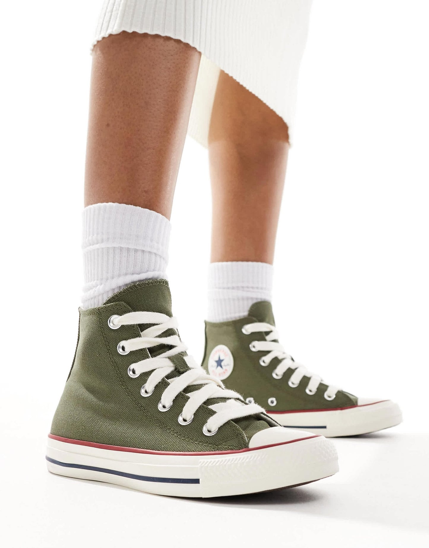 Converse Chuck Taylor All star Hi trainers with chunky laces in green - ASOS Sample Sale EU Store