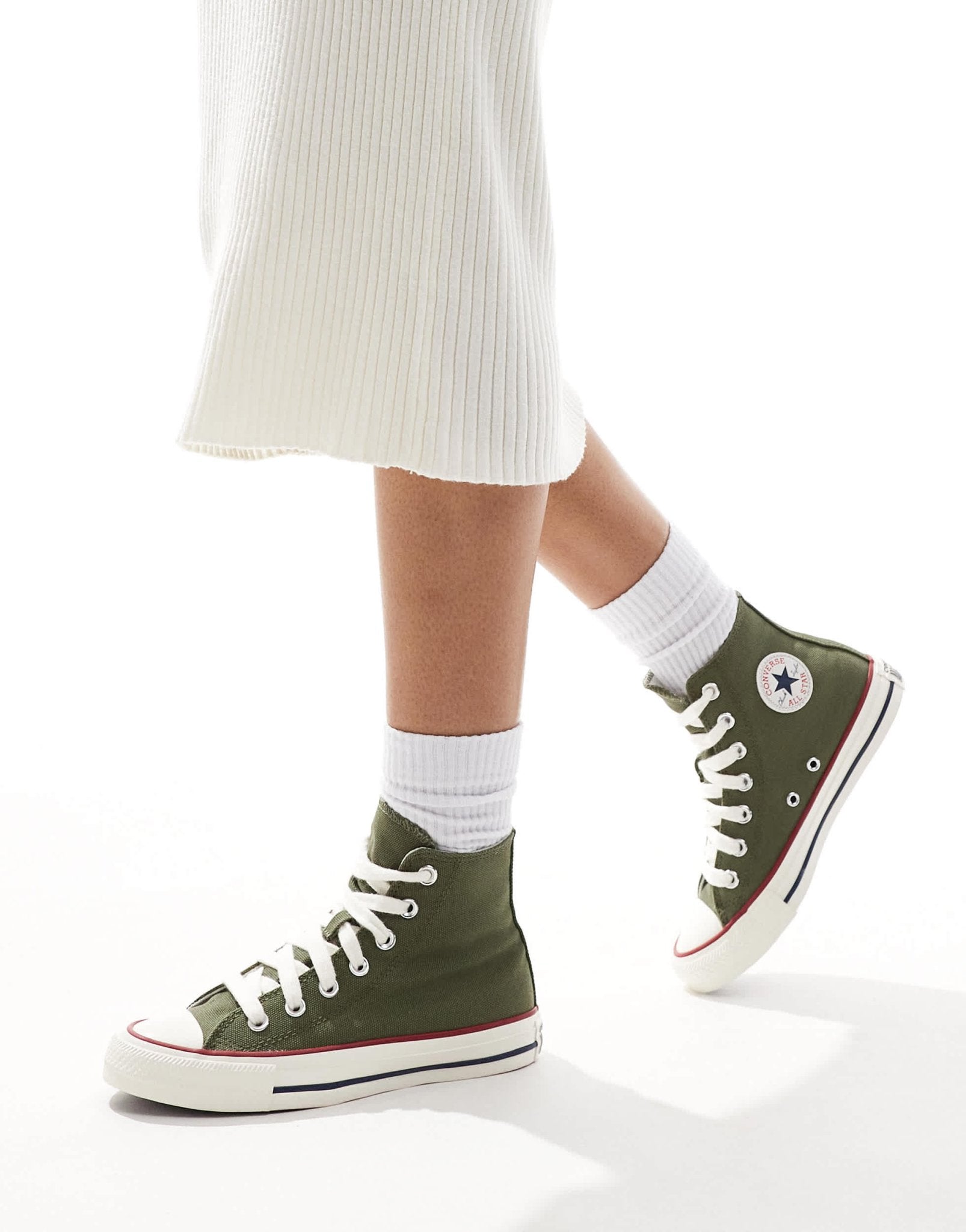 Converse Chuck Taylor All star Hi trainers with chunky laces in green - ASOS Sample Sale EU Store