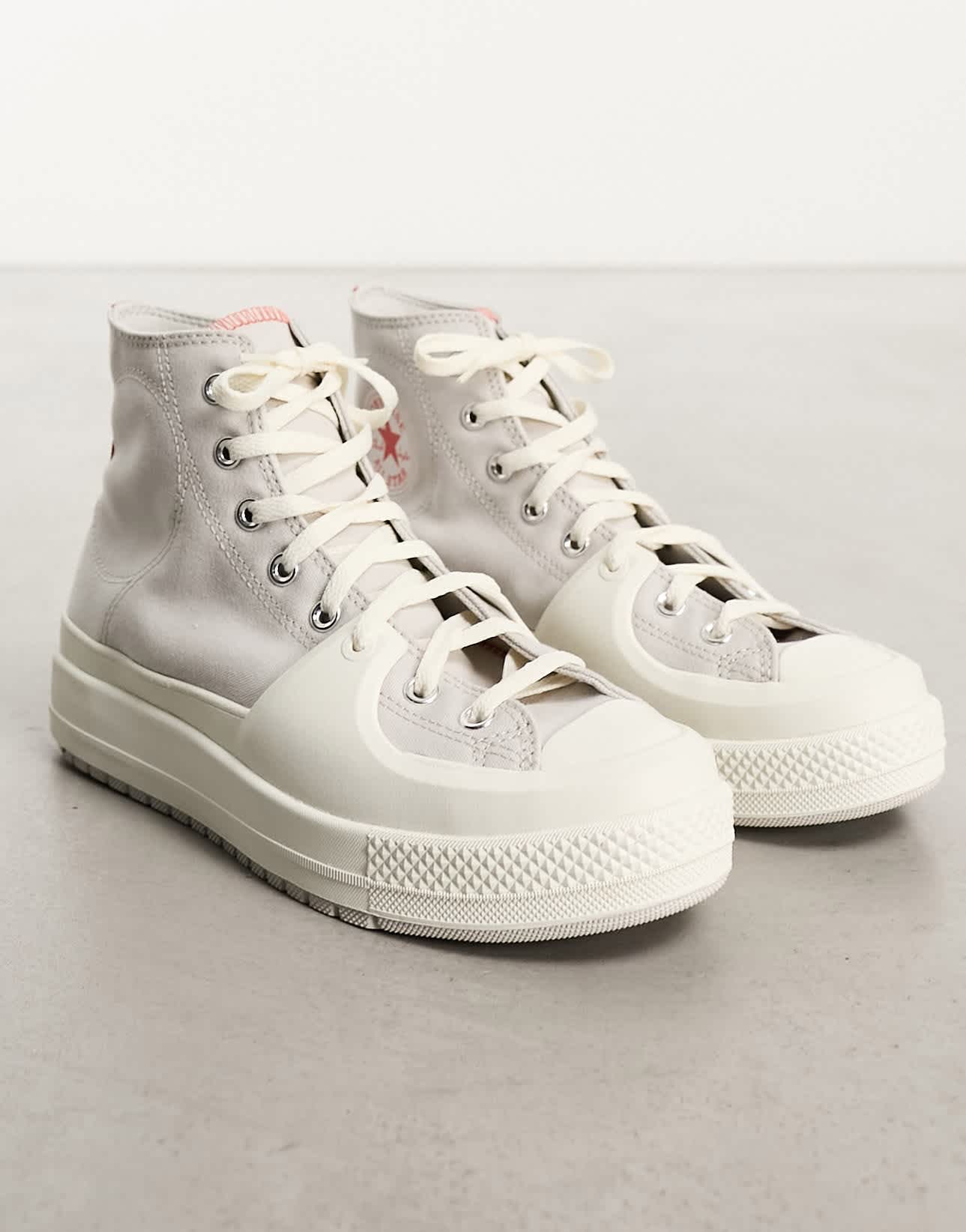 Converse CTAS Hi Construct trainers in grey and red - ASOS Sample Sale EU Store