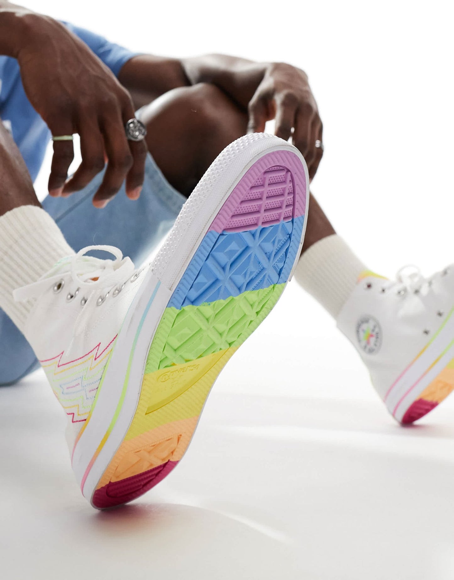 Converse Pride Chuck Taylor All Star Hi trainers in white - ASOS Sample Sale EU Store