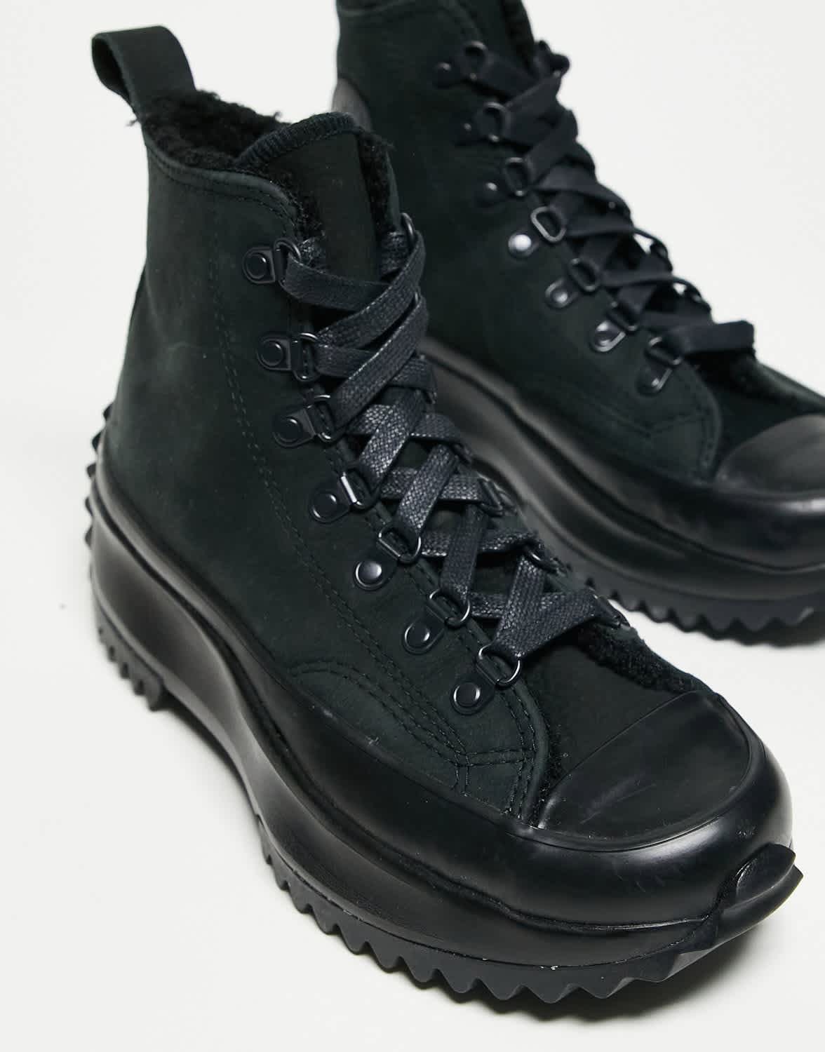 Converse Run Star Hike Hi trainers with hiking detail in triple black - ASOS Sample Sale EU Store