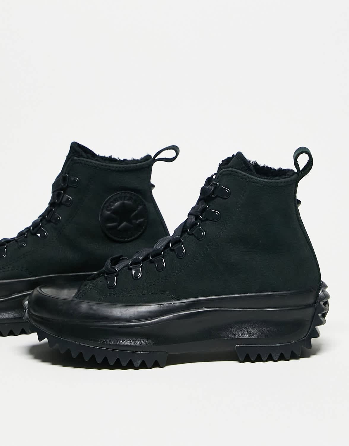 Converse Run Star Hike Hi trainers with hiking detail in triple black - ASOS Sample Sale EU Store
