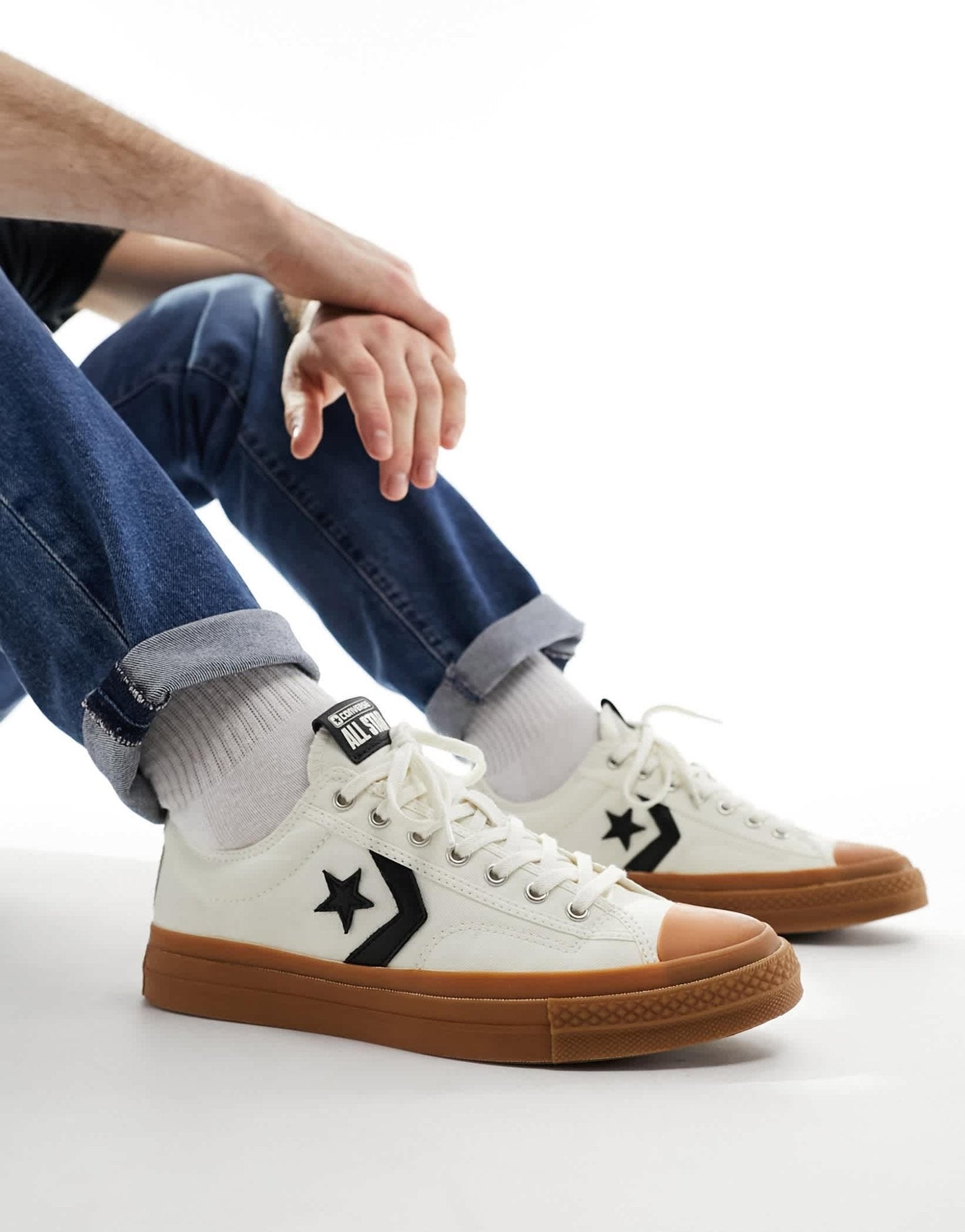 Converse Star Player 76 Ox trainers with gum sole in cream - ASOS Sample Sale EU Store