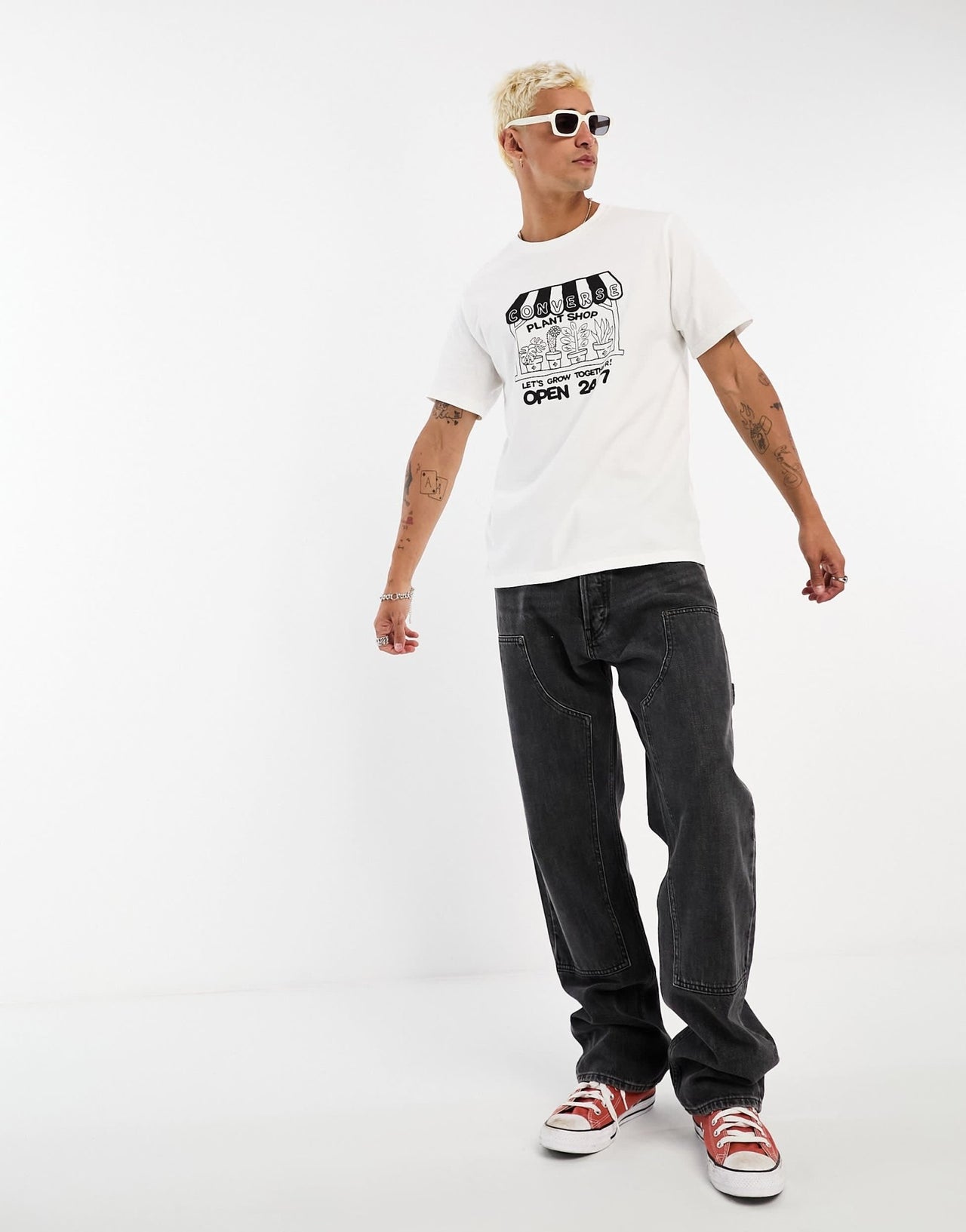 Converse t-shirt with grow together shop print in white - ASOS Sample Sale EU Store