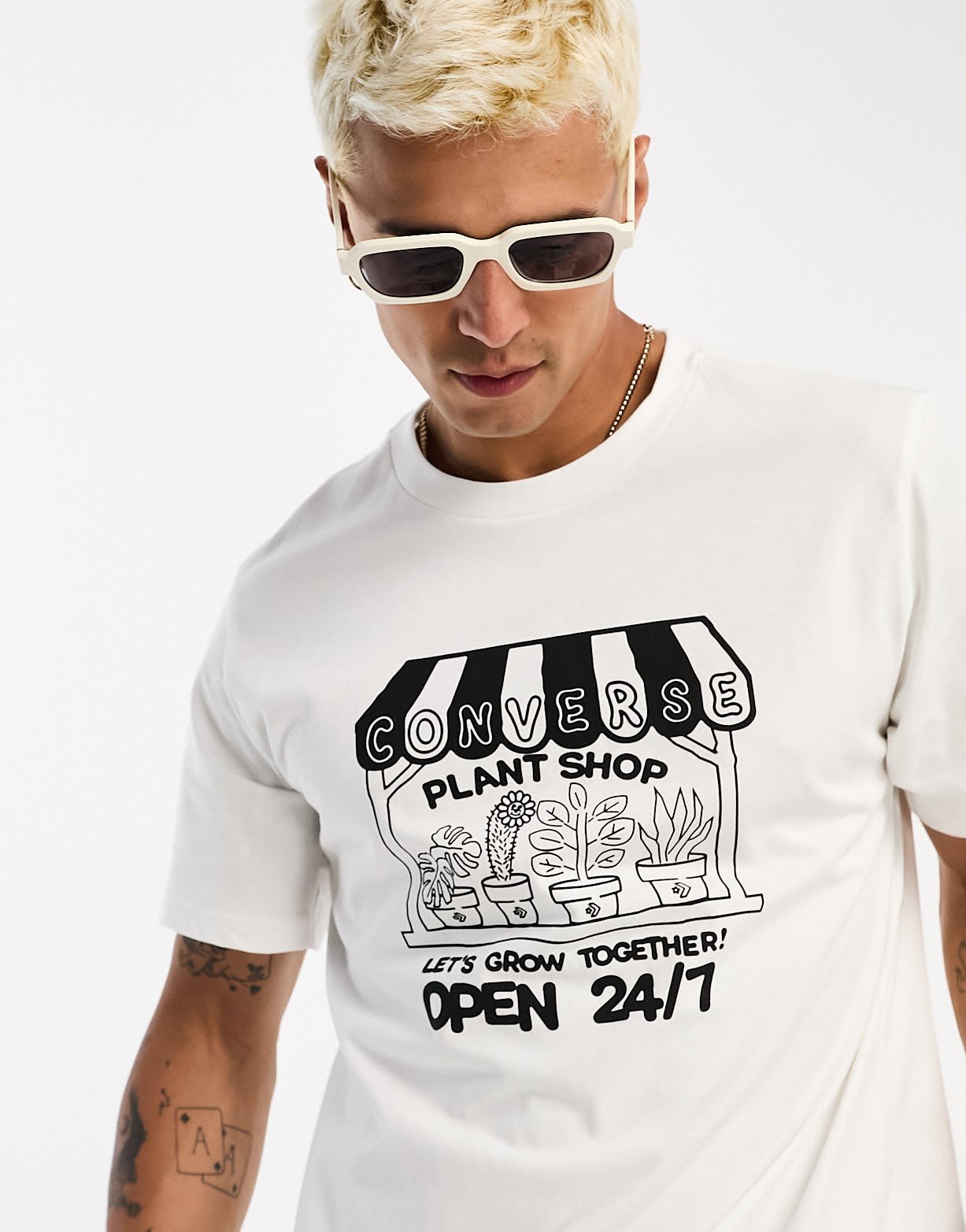 Converse t-shirt with grow together shop print in white - ASOS Sample Sale EU Store