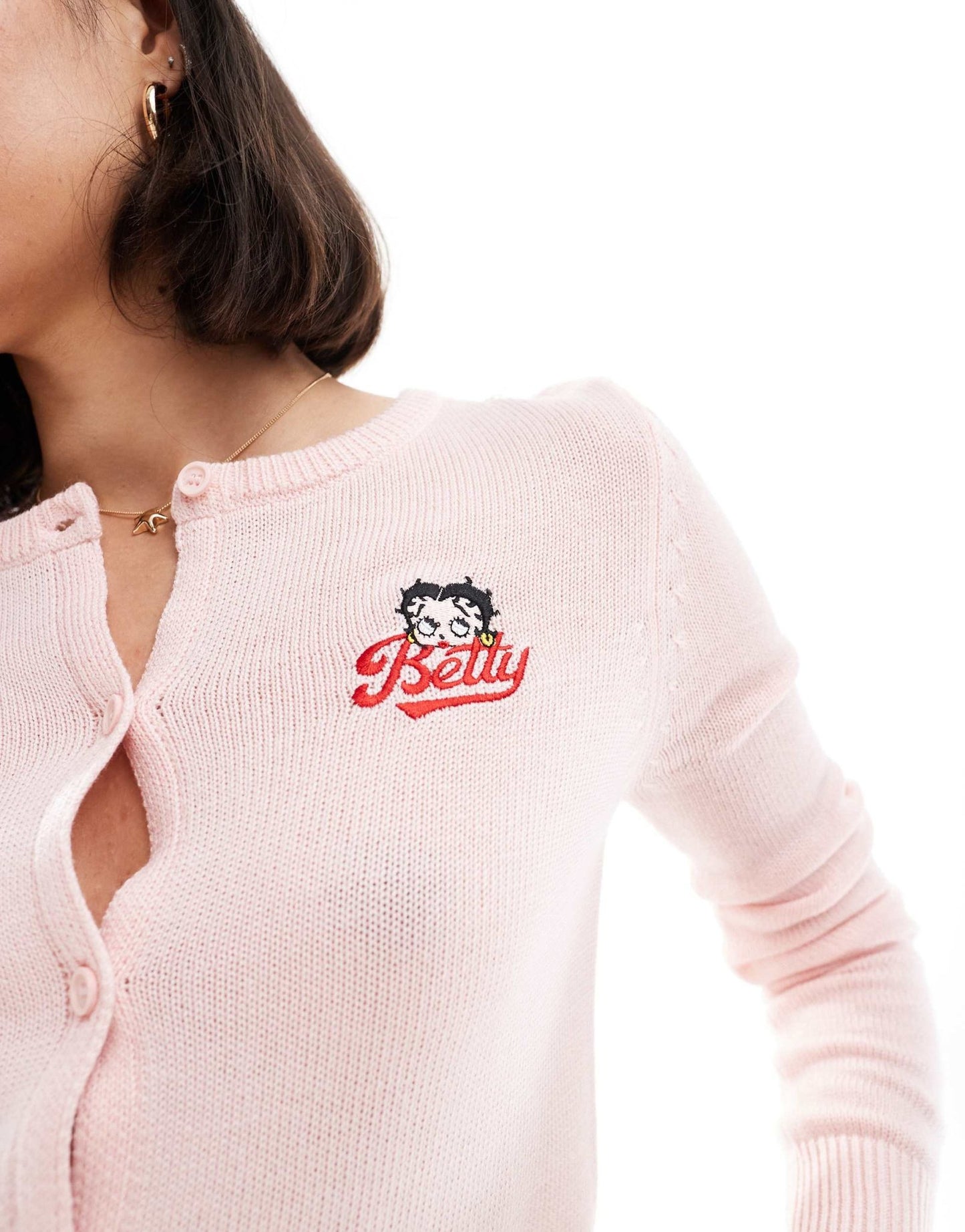 Cotton On Betty Boop fitted cable knit cardigan - ASOS Sample Sale EU Store